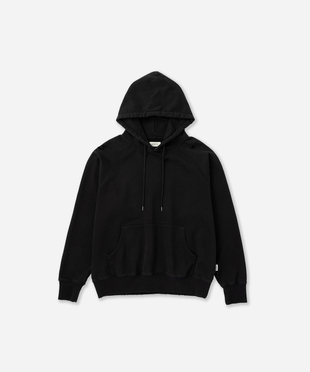 Saturdays NYC Warren Super Vintage Relaxed Hoodie in Fade Black