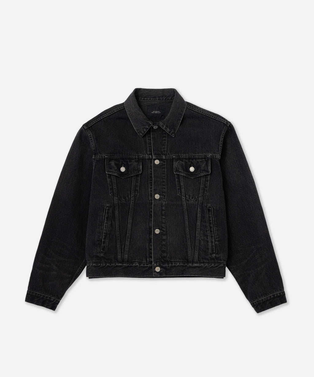 Saturdays NYC Emil Vintage Denim Jacket in Fade Black