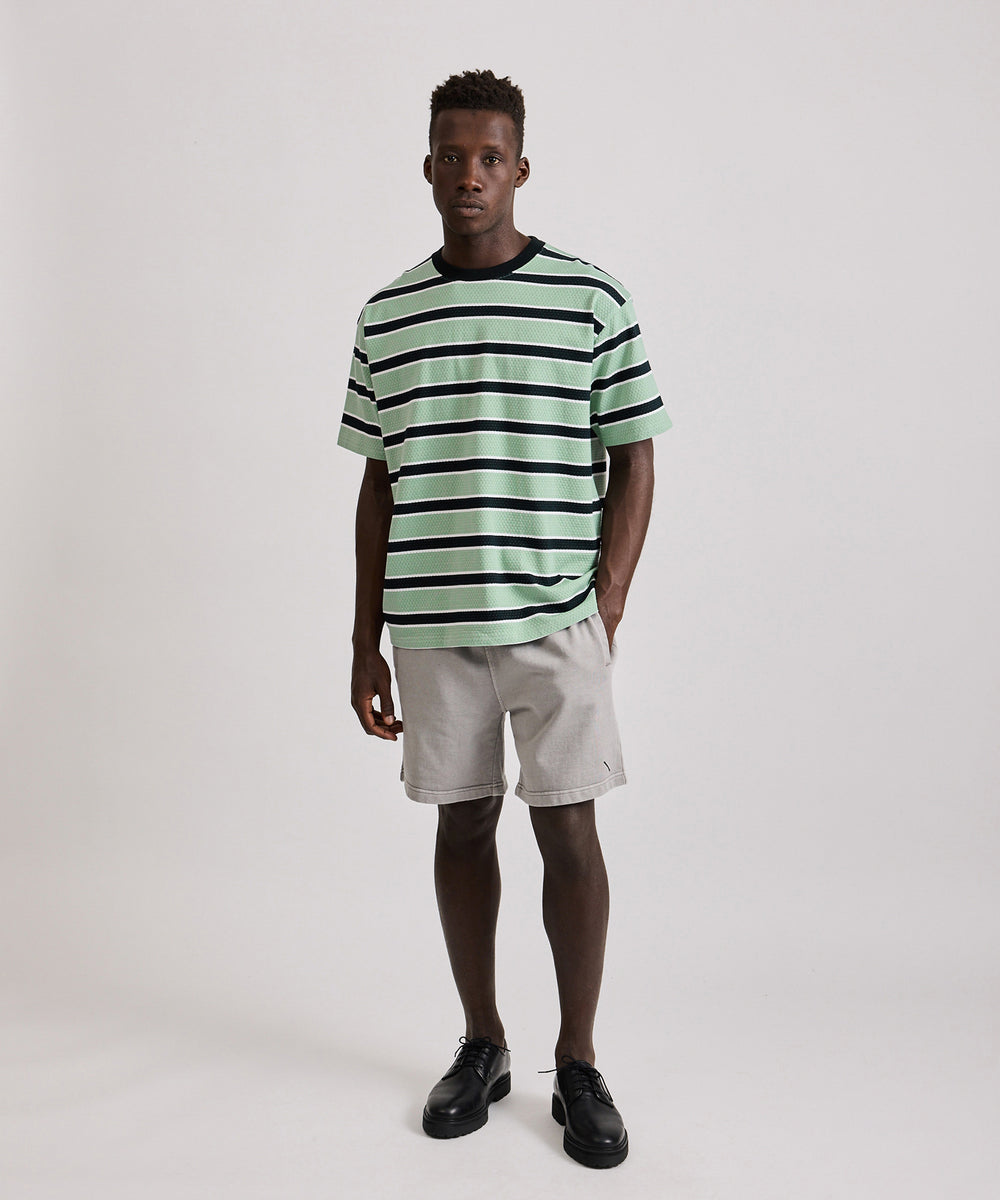 ☆SATUR☆ All Day Basic Stripe Short Sleeve T-Shirt Mint