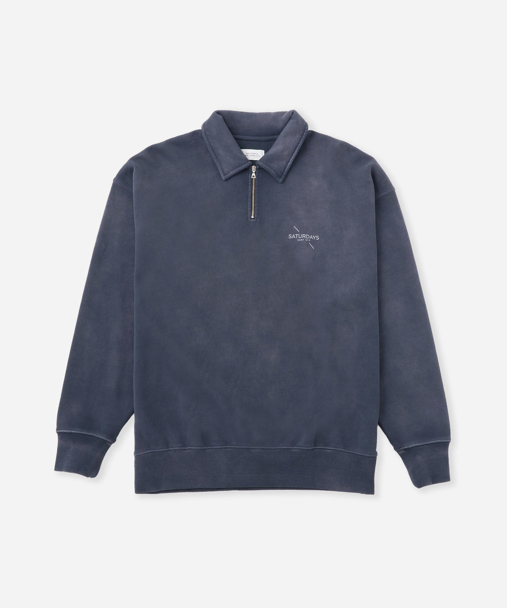 【ブラック（01）】Mott Relaxed Quarter Zip Sweatshirt Mott Relaxed Quarter Zip Sweatshirt | Saturdays NYC Japan