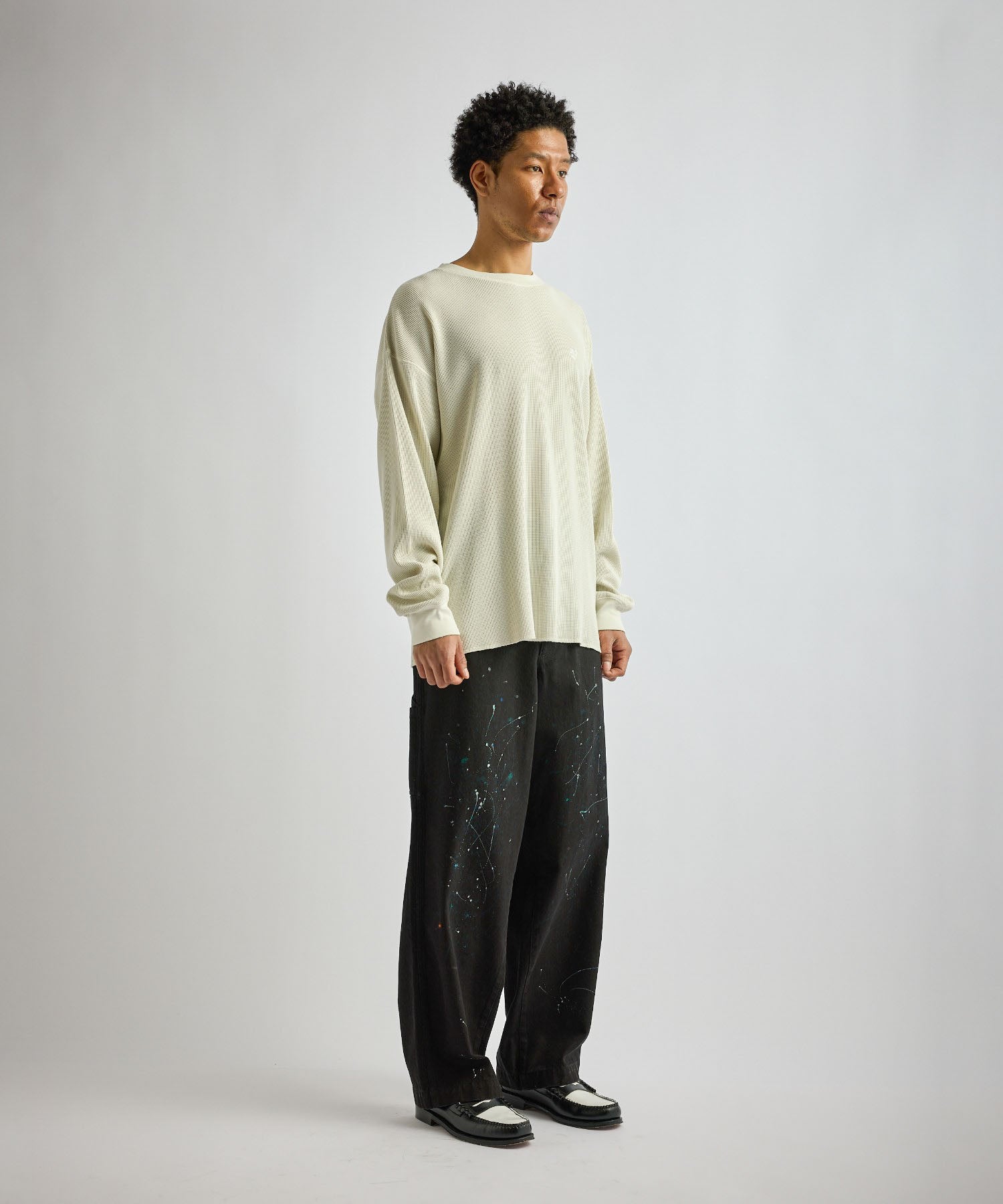 トップス Saturdays NYC Waffle Cardigan BLACK XL SNYC Pigment Waffle Top | Saturdays NYC