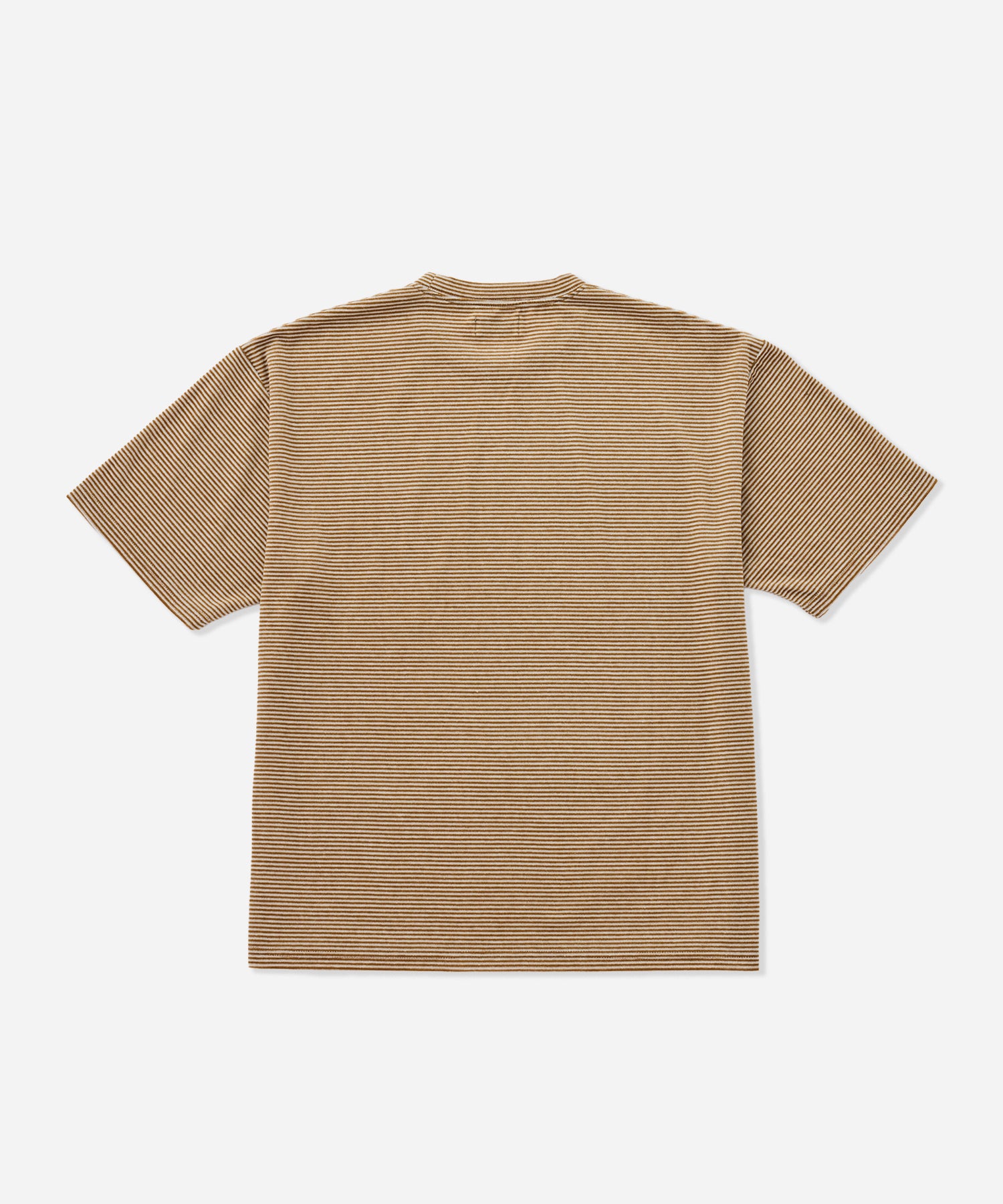 Saturdays NYC Velour Stripe Relaxed Short Sleeve Tee in Beige