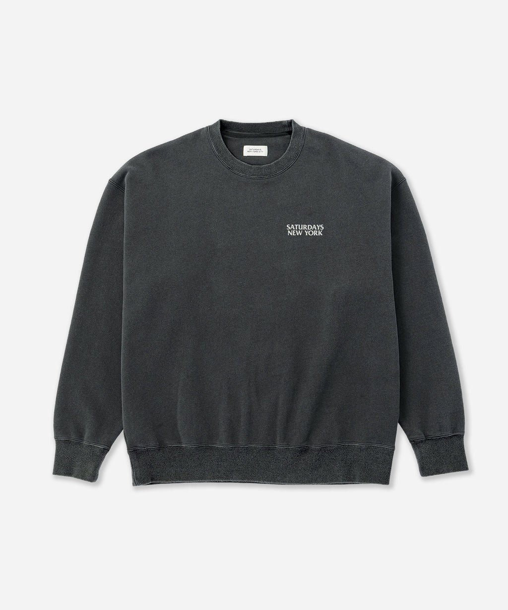 Saturdays NYC Ari Relaxed Ozone Washed Sweatshirt in Fade Black