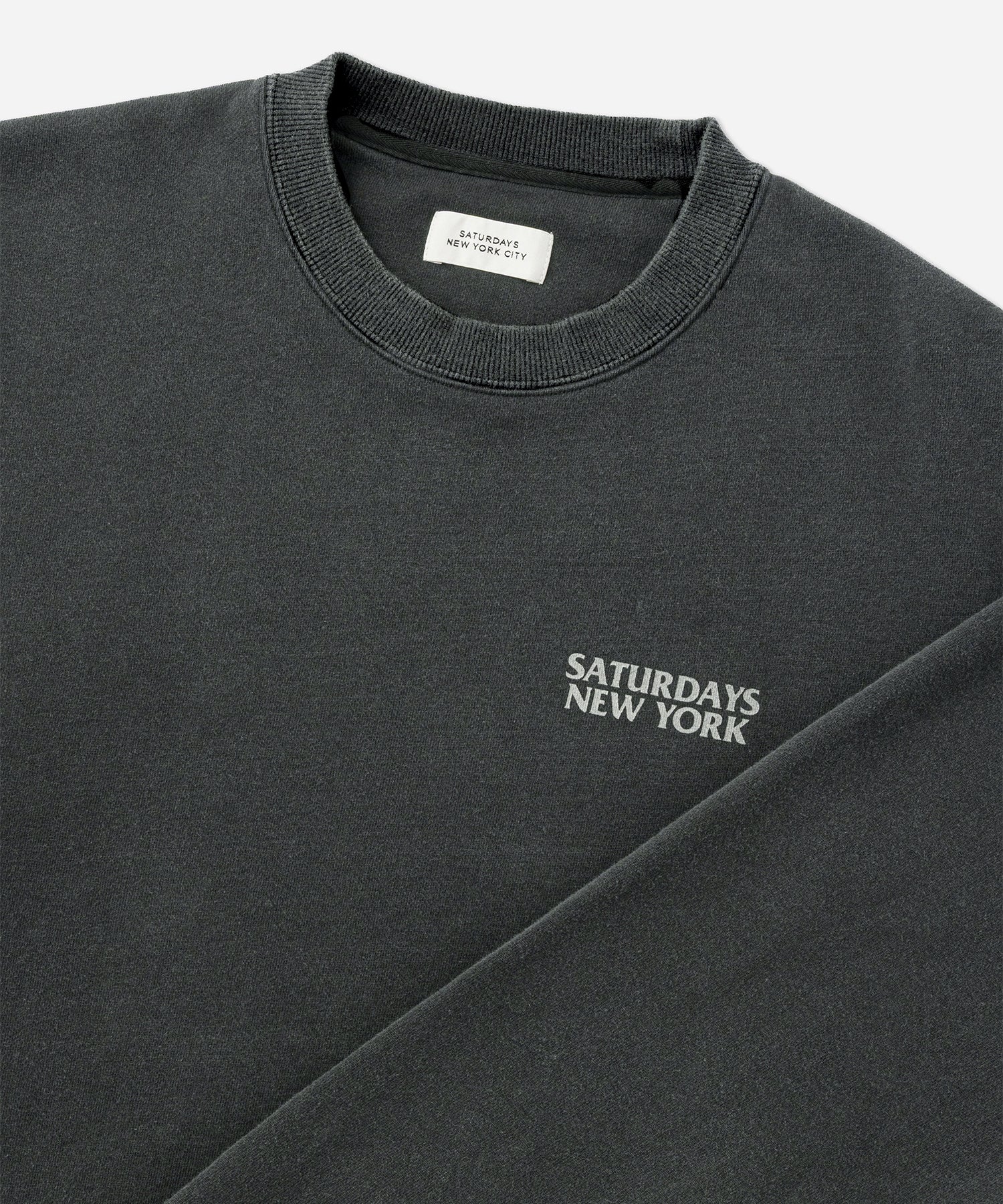 Saturdays NYC Ari Relaxed Ozone Washed Sweatshirt in Fade Black