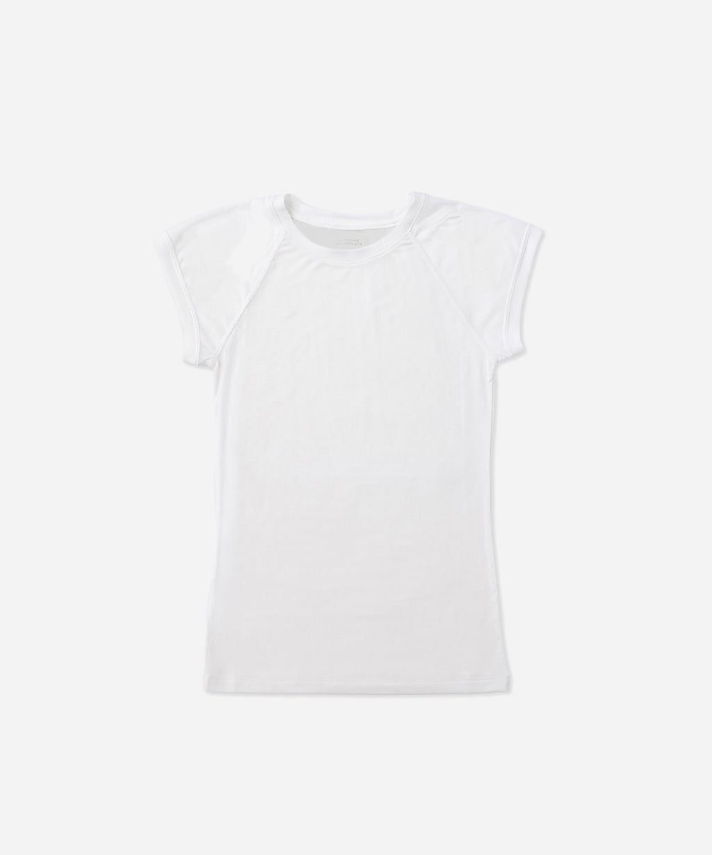 Saturdays NYC Bree Capped Sleeve Tee in White