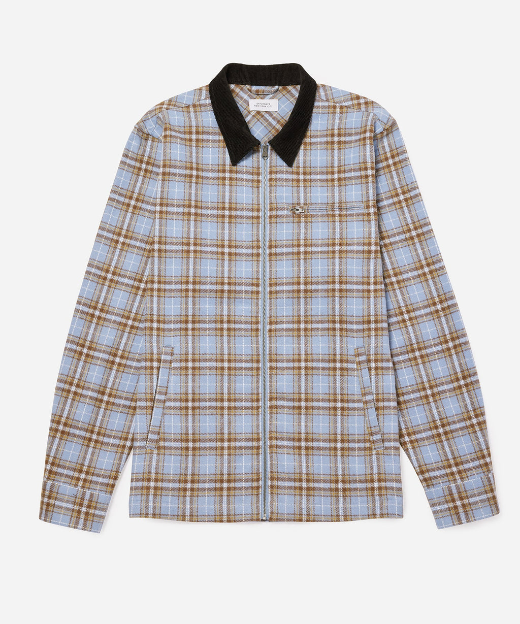海外最新 Ryan Zip Front Plaid Flannel Shirt 美品 トップス