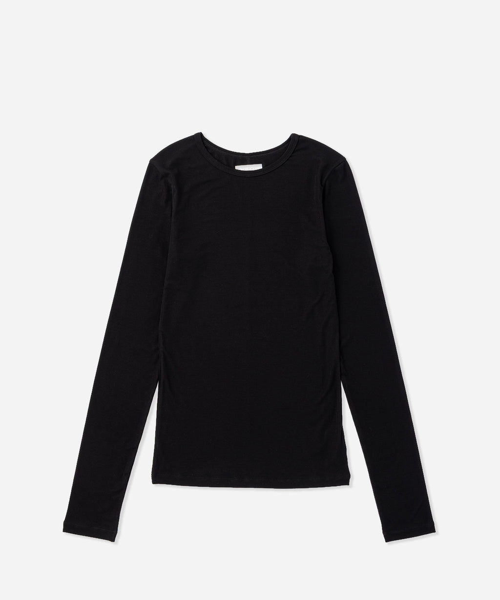 Saturdays NYC Steff Fitted Long Sleeve Top in Black