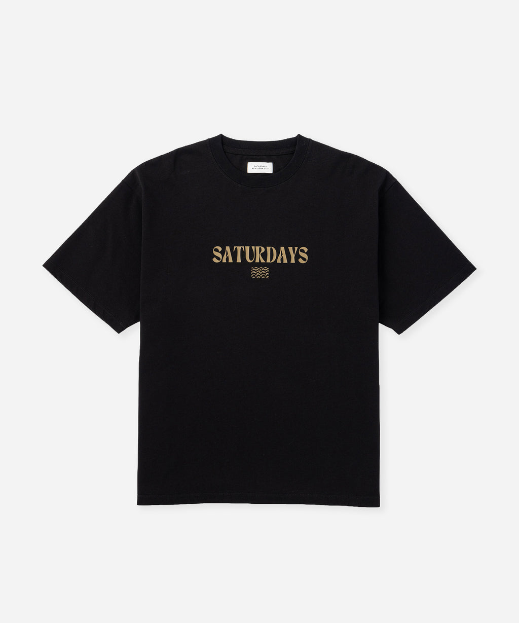 Saturdays NYC Ripples Relaxed Tee in Black