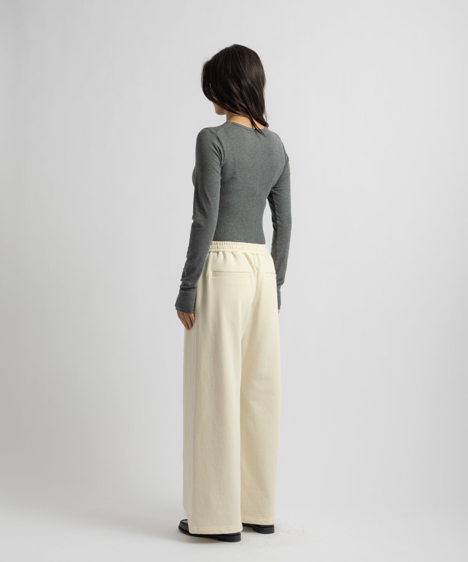 Saturdays NYC Steff Fitted Long Sleeve Top in Gray