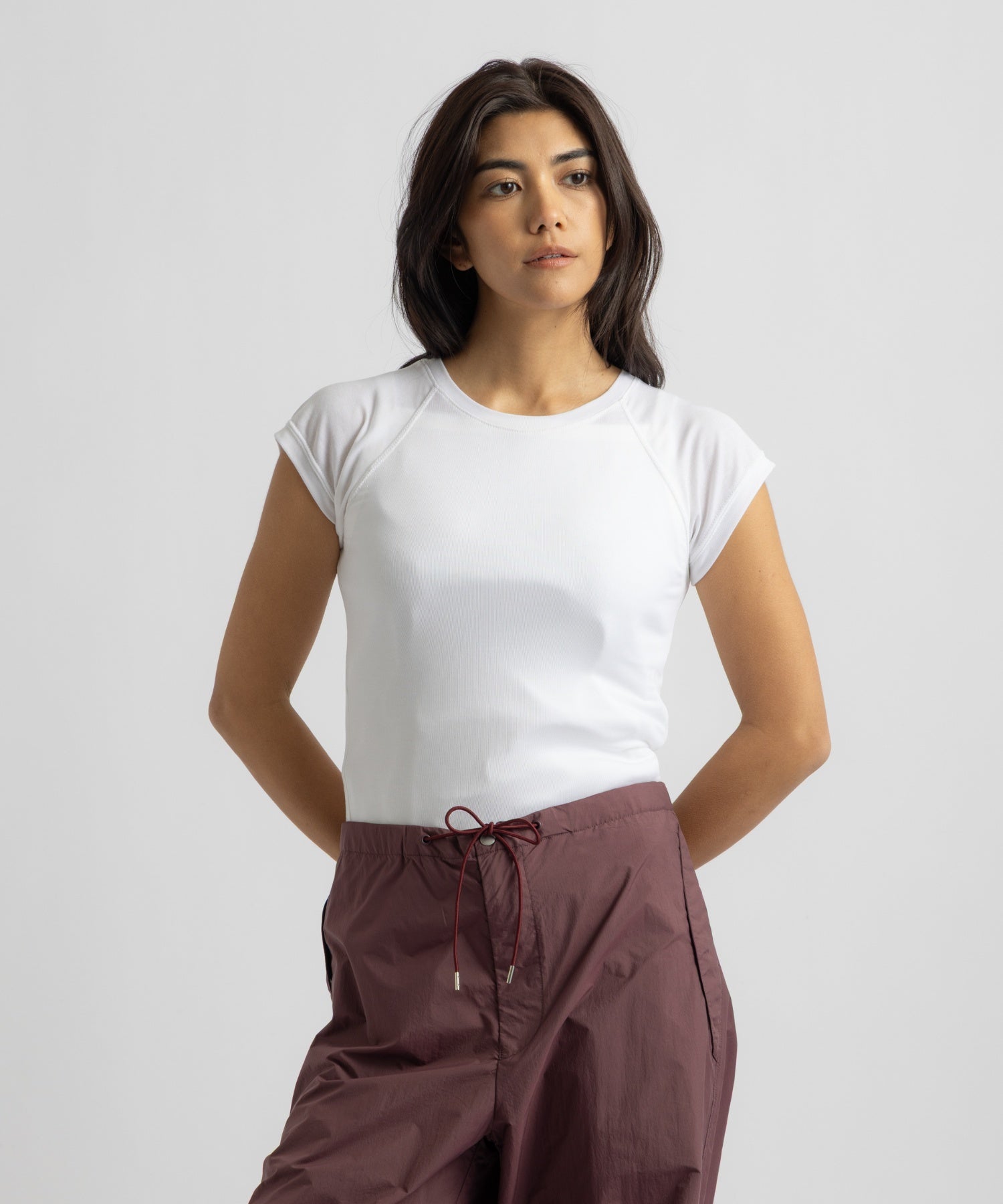 Saturdays NYC Bree Capped Sleeve Tee in White