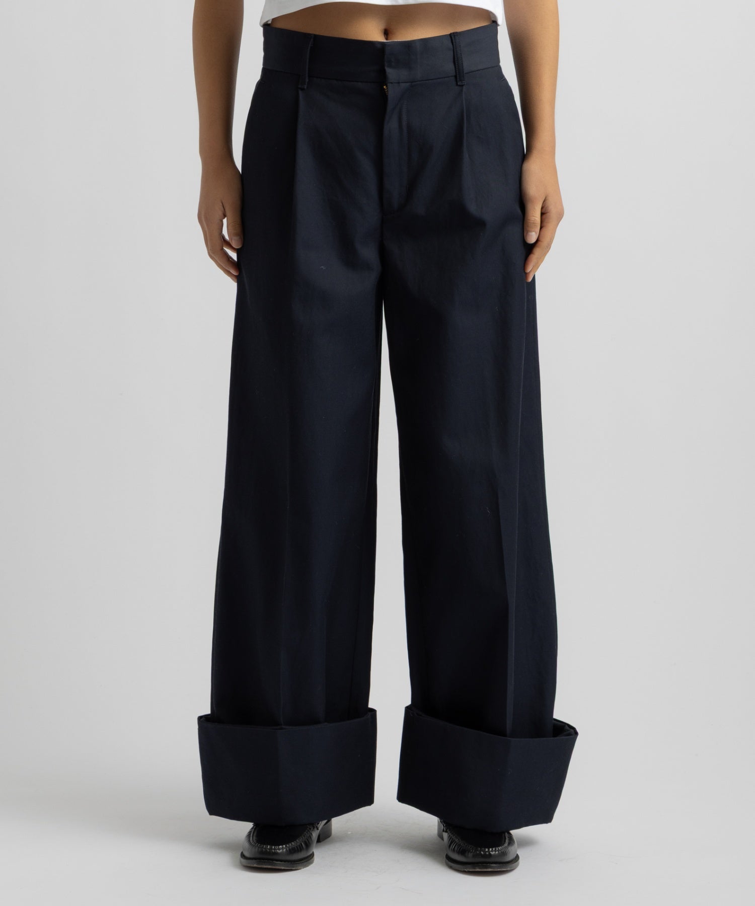 Saturdays NYC Kim Pleated Pant in Navy