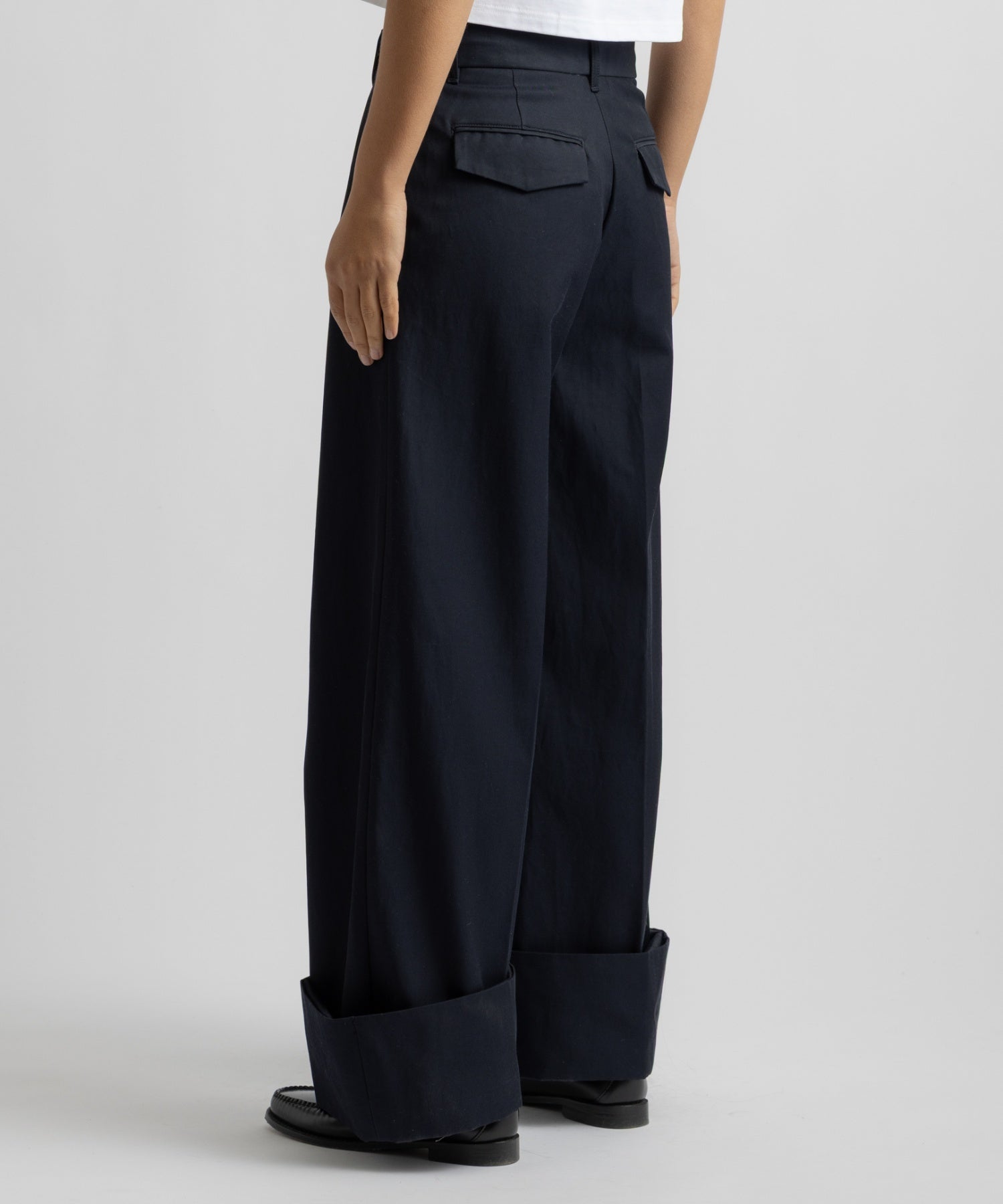 Saturdays NYC Kim Pleated Pant in Navy