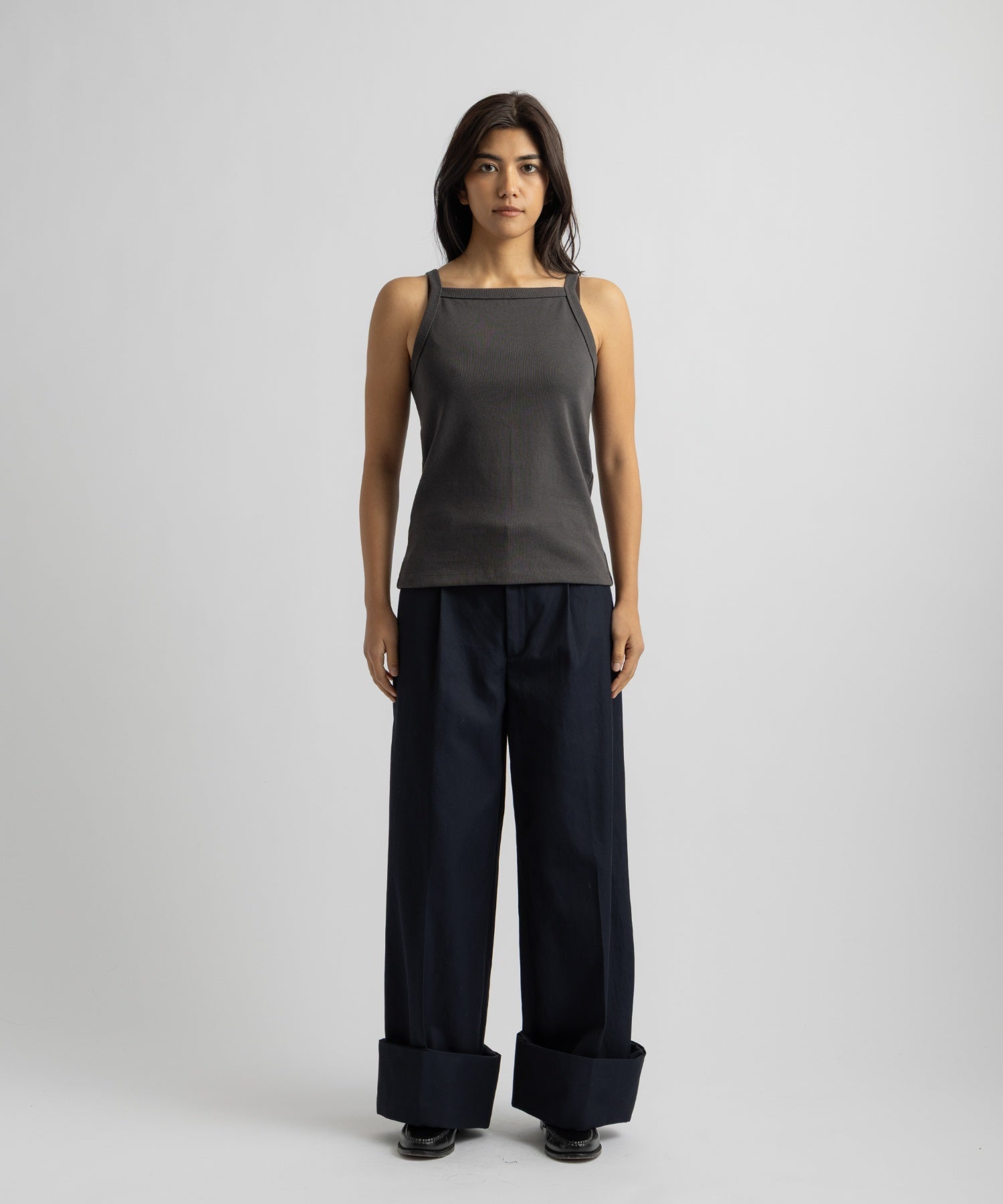 Saturdays NYC Lara Tank Top in Charcoal