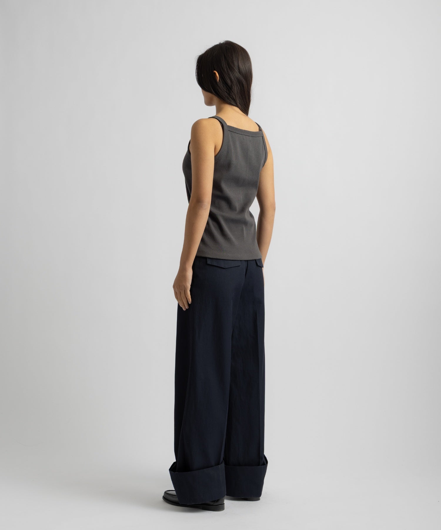 Saturdays NYC Lara Tank Top in Charcoal