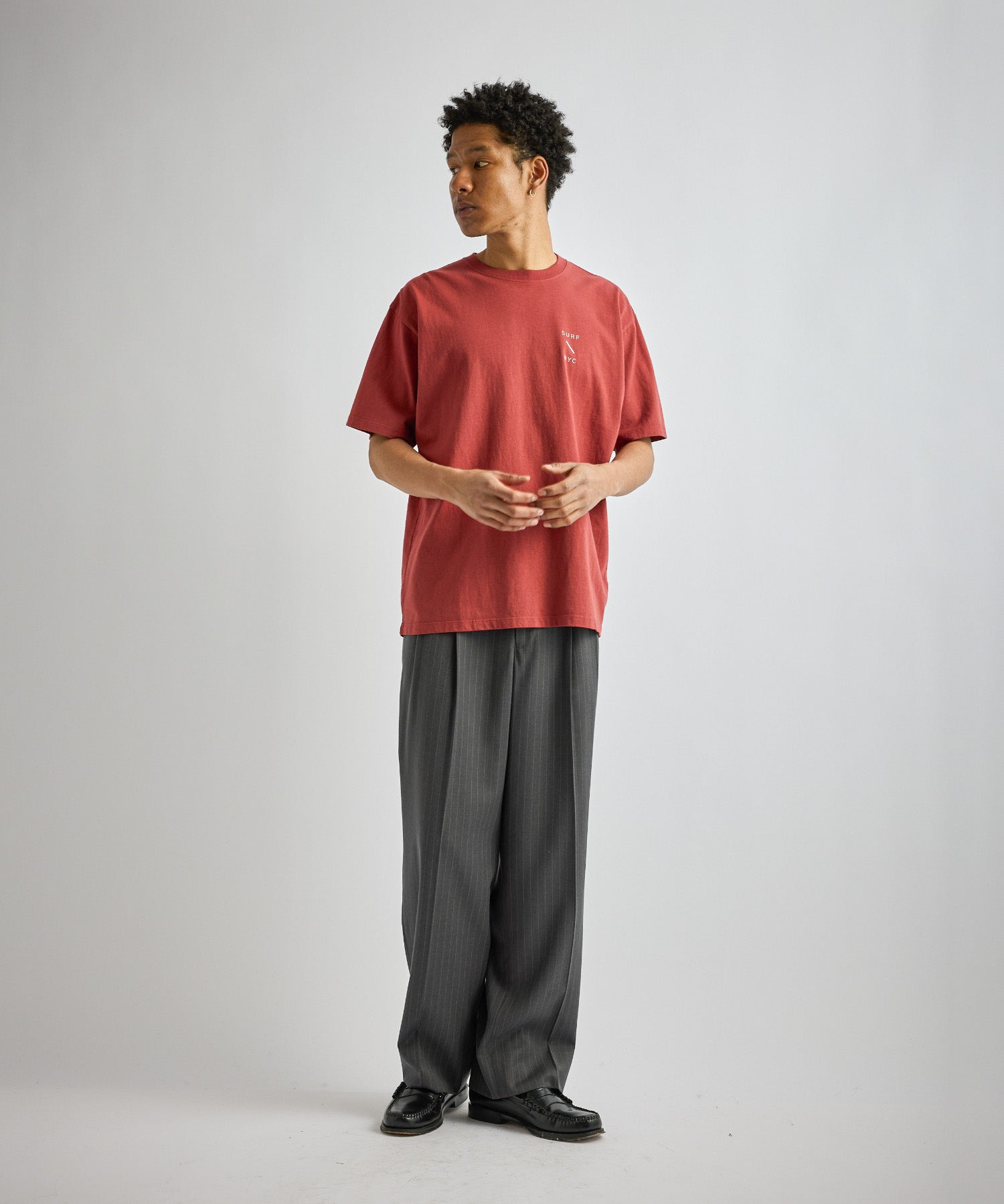 Saturdays NYC SURF NYC Dyed Standard Tee in Wine