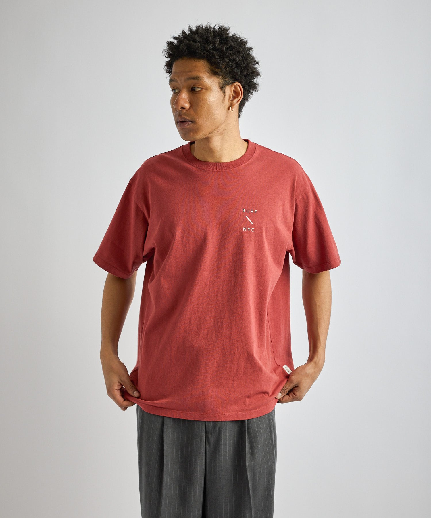 Saturdays NYC SURF NYC Dyed Standard Tee in Wine
