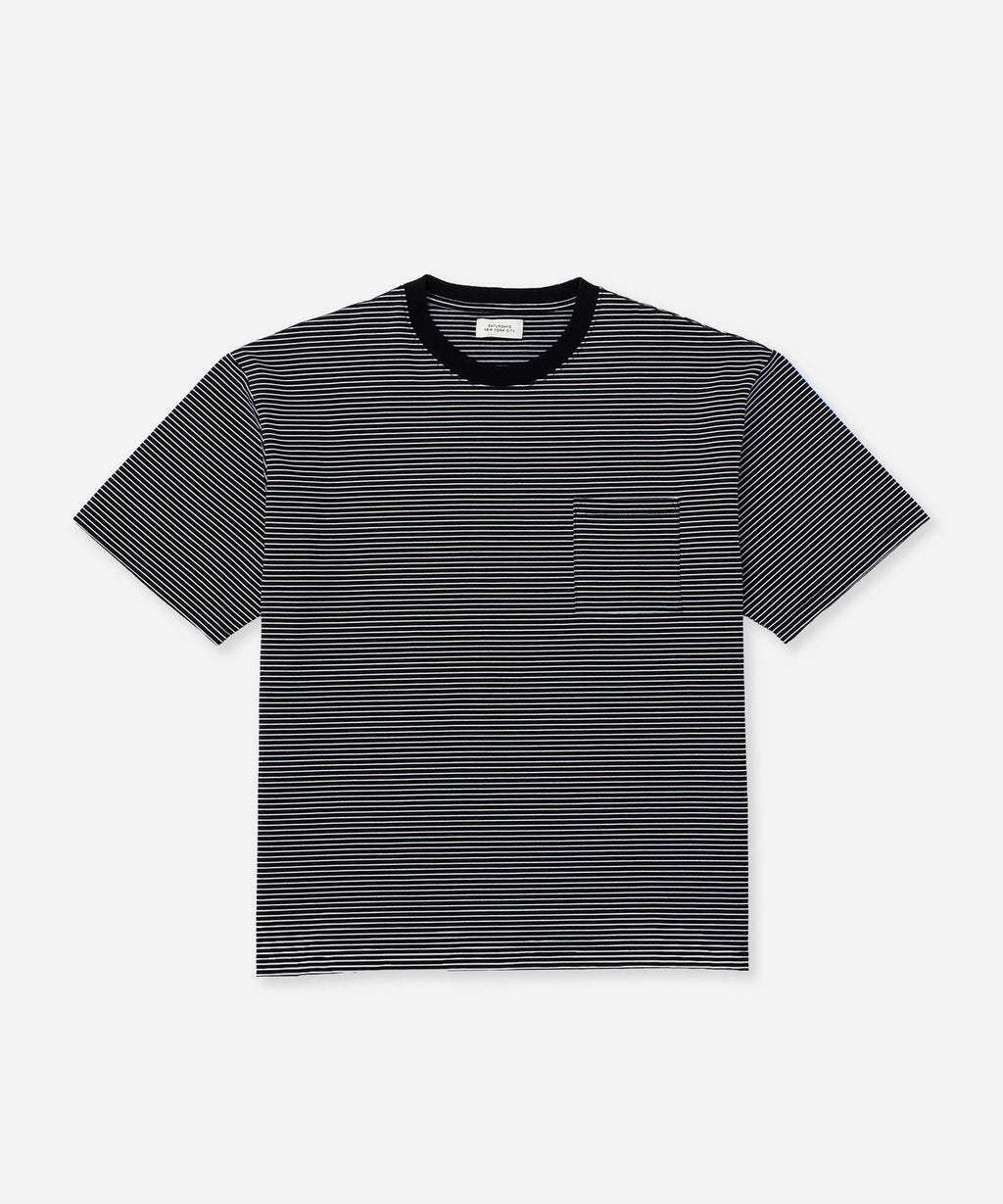 Saturdays NYC Randall Stripe Relaxed Tee in Black