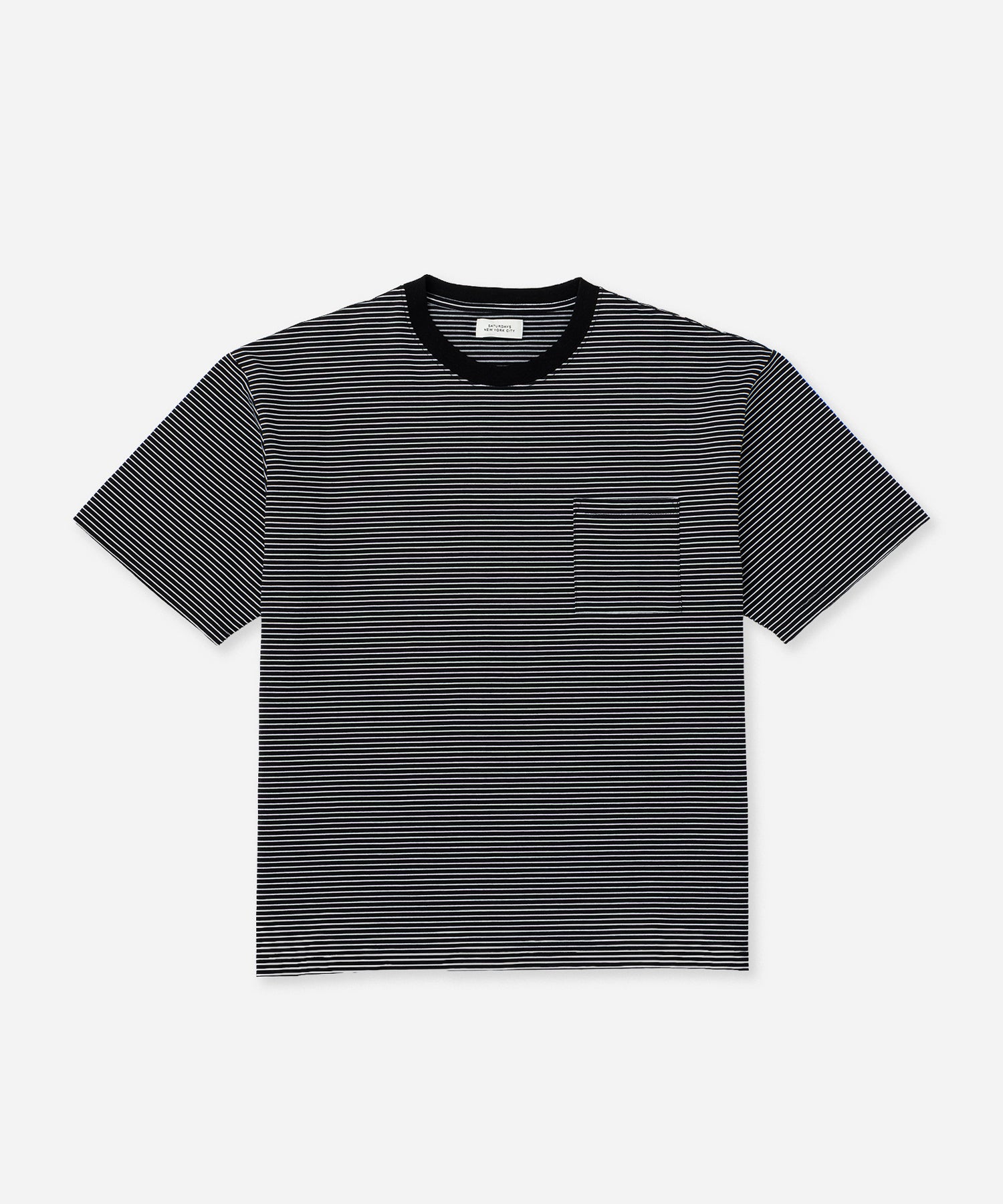 Saturdays NYC Randall Stripe Relaxed Tee in Black