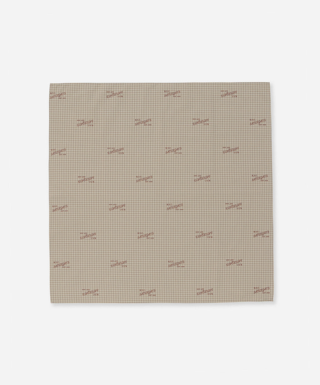 Saturdays NYC Vintage Serif Check Scarf in Beige