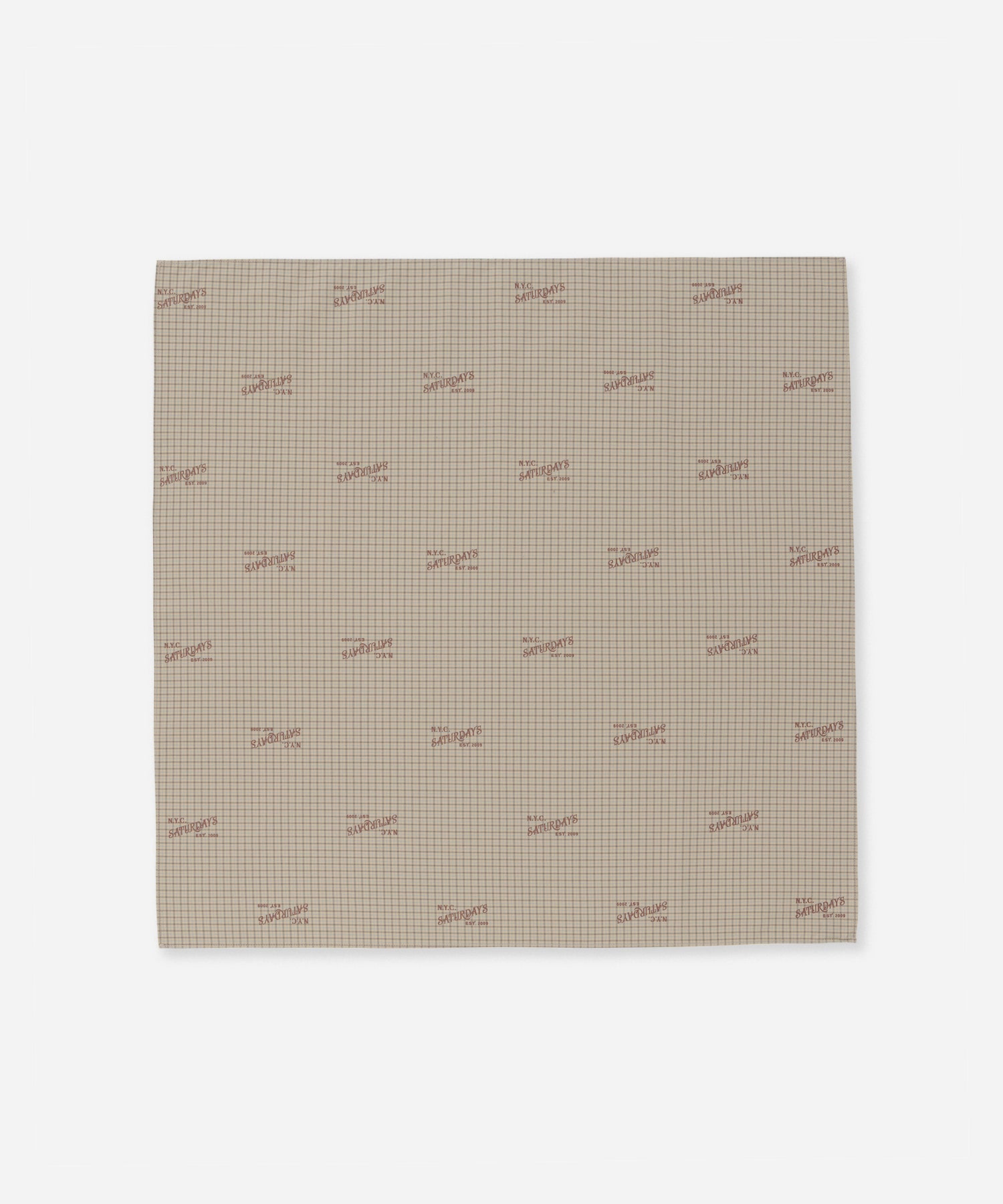 Saturdays NYC Vintage Serif Check Scarf in Beige