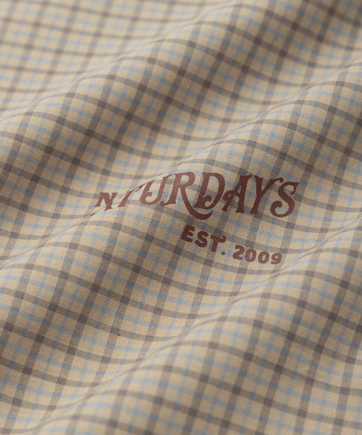 Saturdays NYC Vintage Serif Check Scarf in Beige