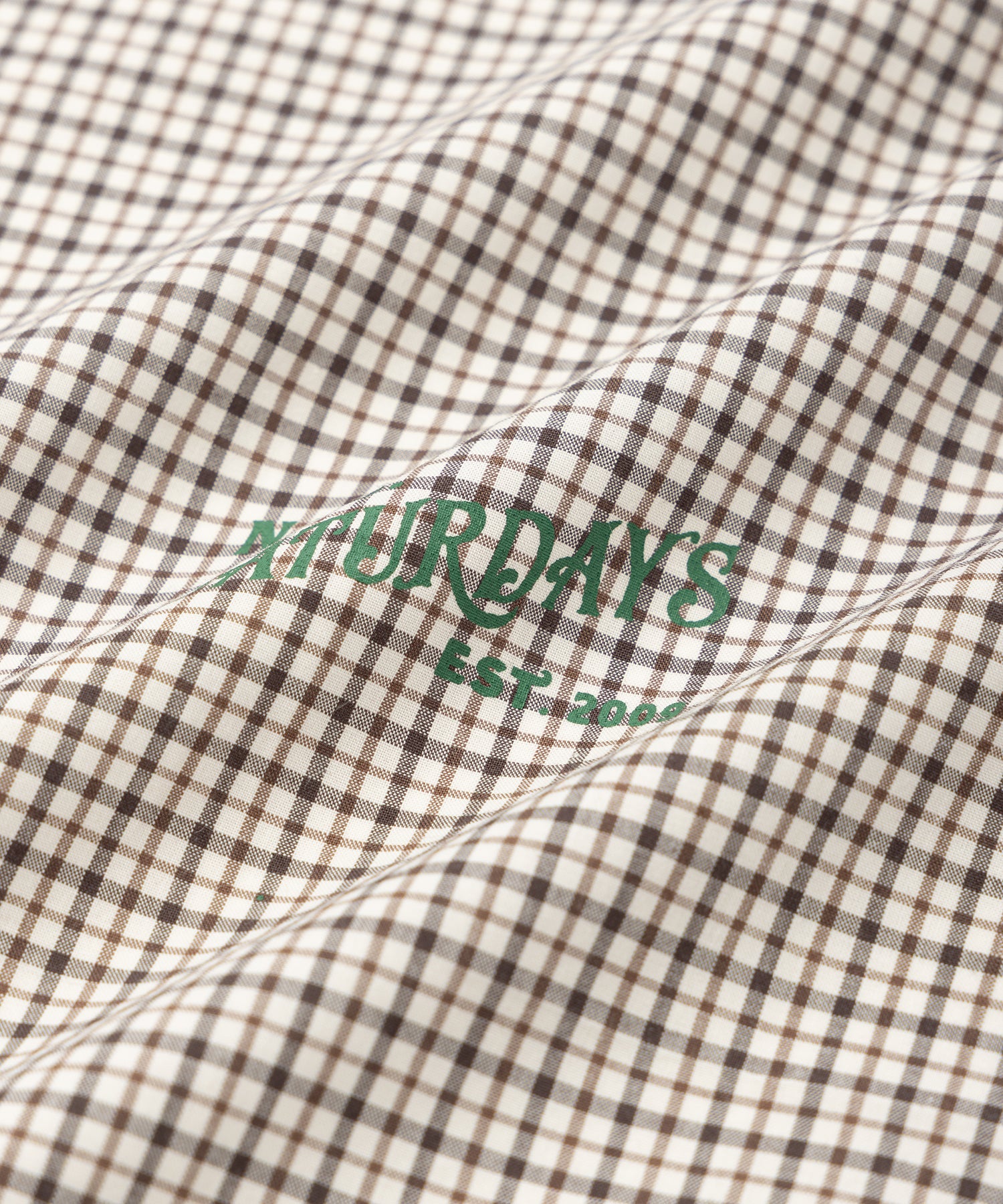Saturdays NYC Vintage Serif Check Scarf in Ivory