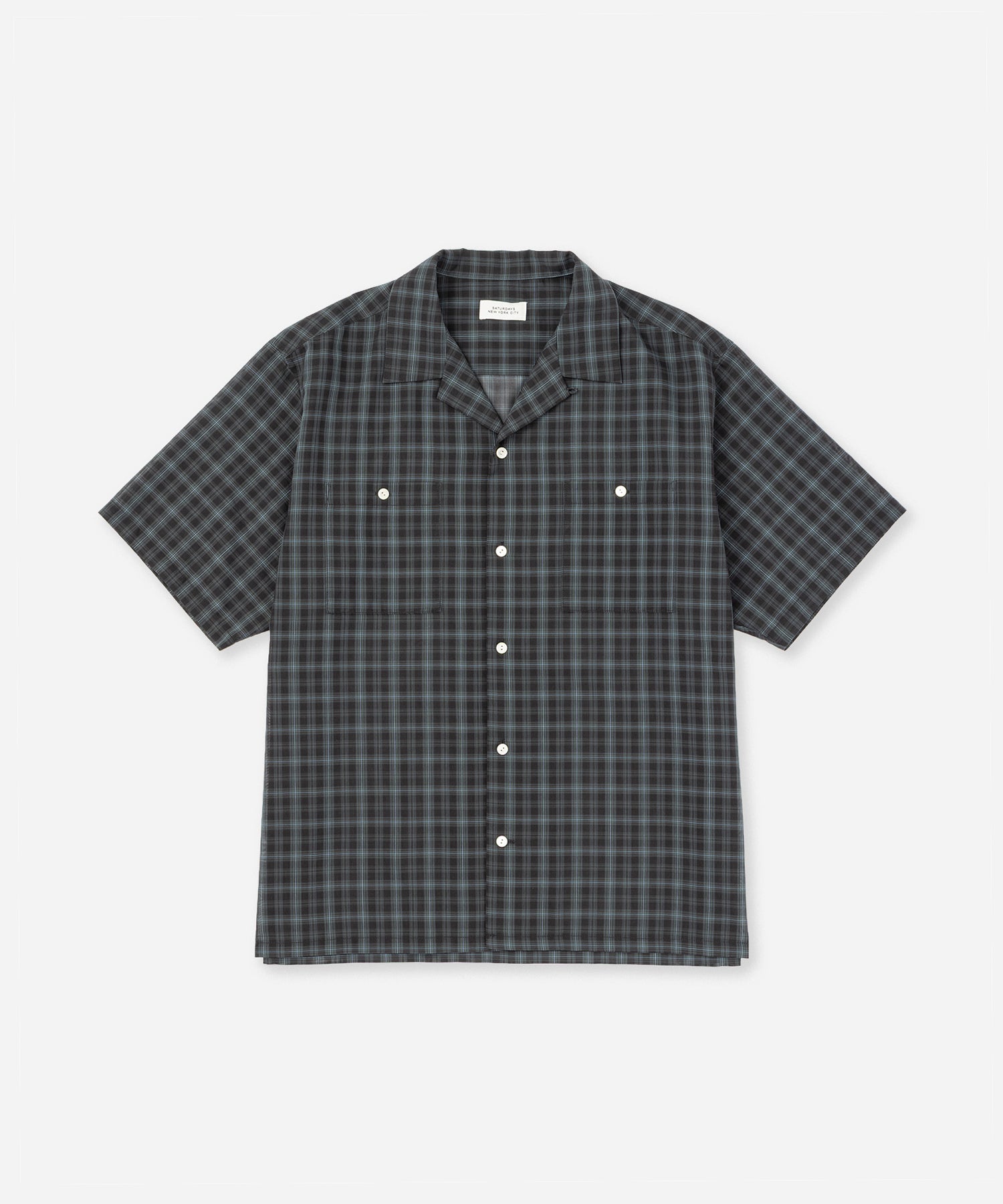 Saturdays NYC Hester Tartan Check Shirt in Navy