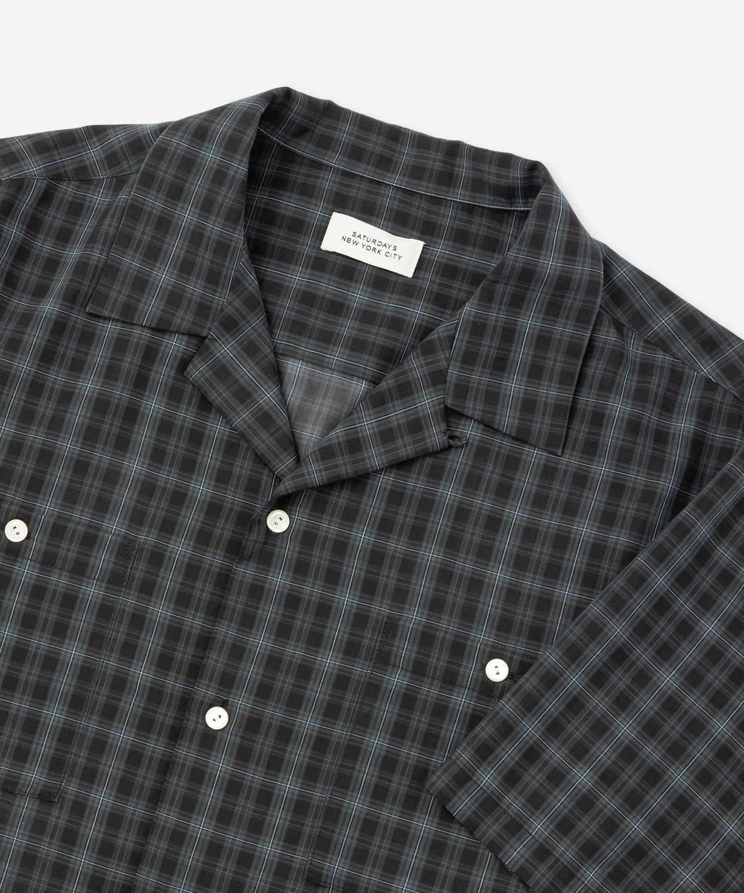 Saturdays NYC Hester Tartan Check Shirt in Navy