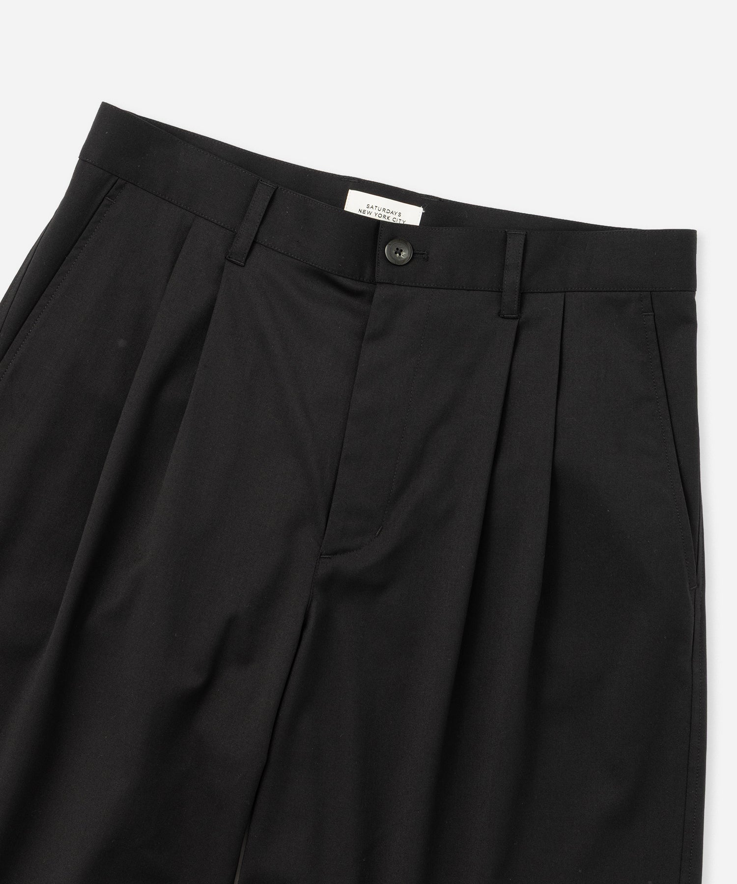 Saturdays NYC Feliz Two Tuck Walk Short in Black
