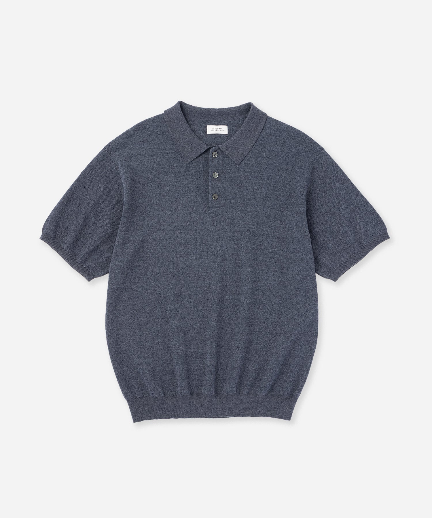 Saturdays NYC Jahmad Linen Knit Polo in Navy