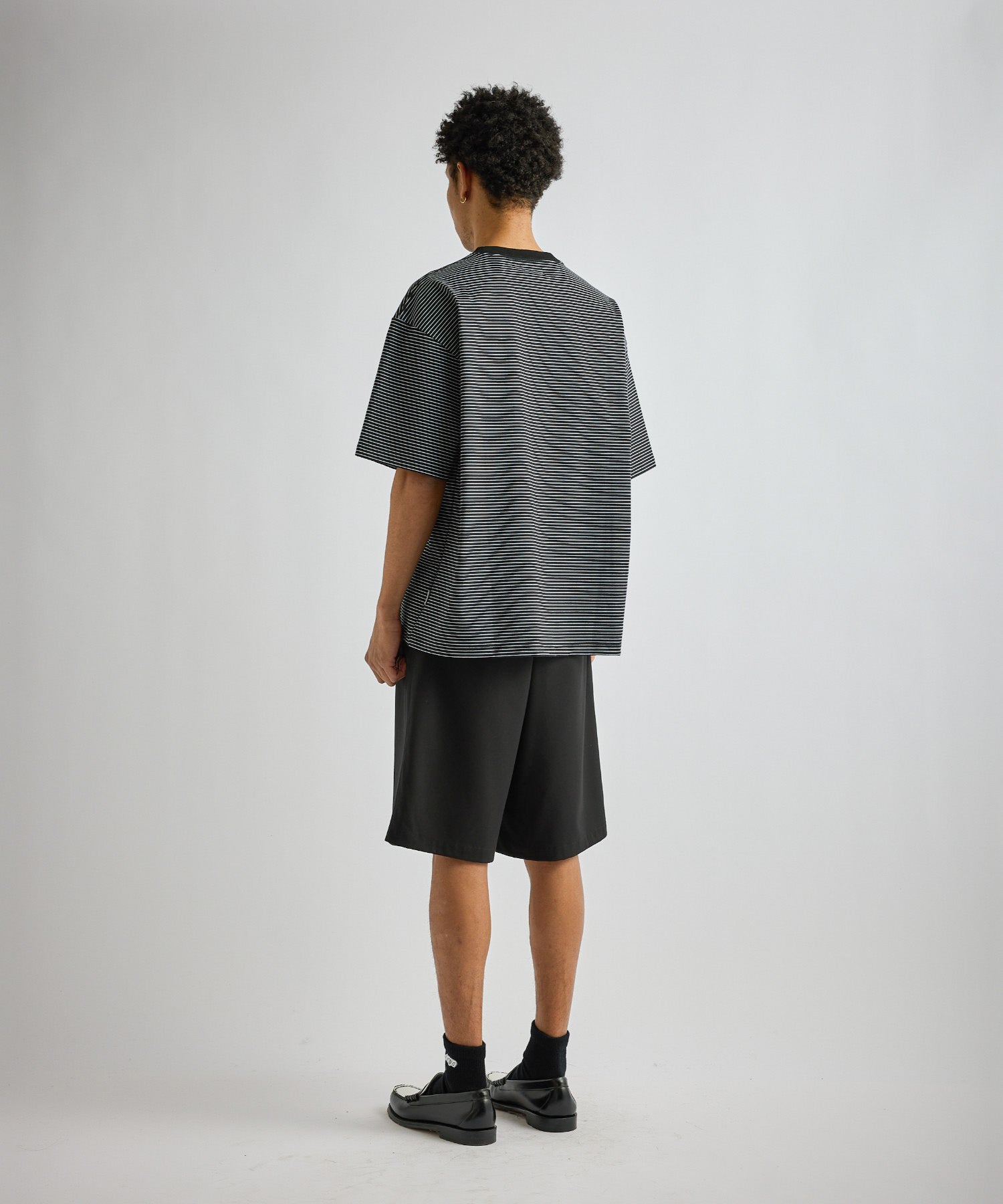 Saturdays NYC Randall Stripe Relaxed Tee in Black