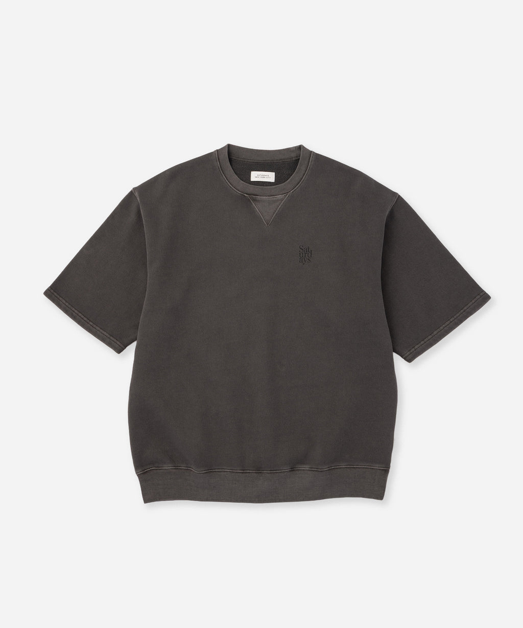 Saturdays NYC Elliott Pigment Dyed Sweat in Black Sub