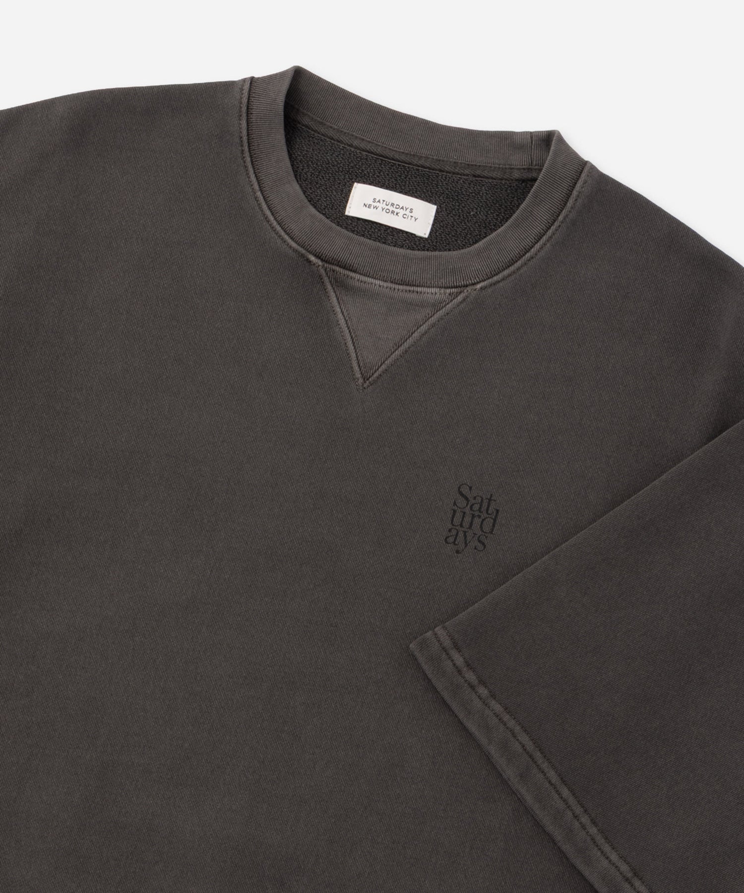 Saturdays NYC Elliott Pigment Dyed Sweat in Black Sub