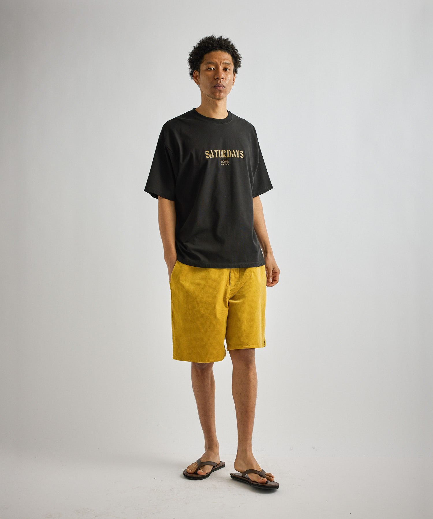 Saturdays NYC Ripples Relaxed Tee in Black