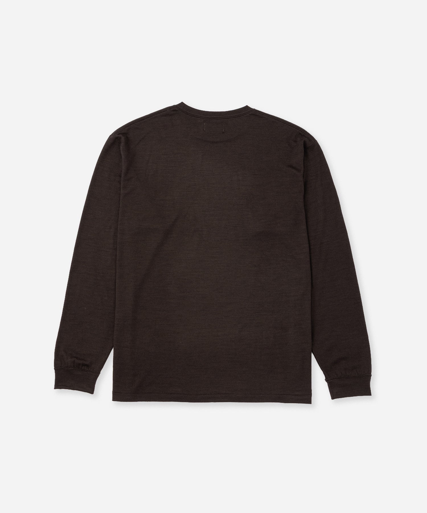 Saturdays NYC Lightweight Wool Long Sleeve Tee in Dark Brown