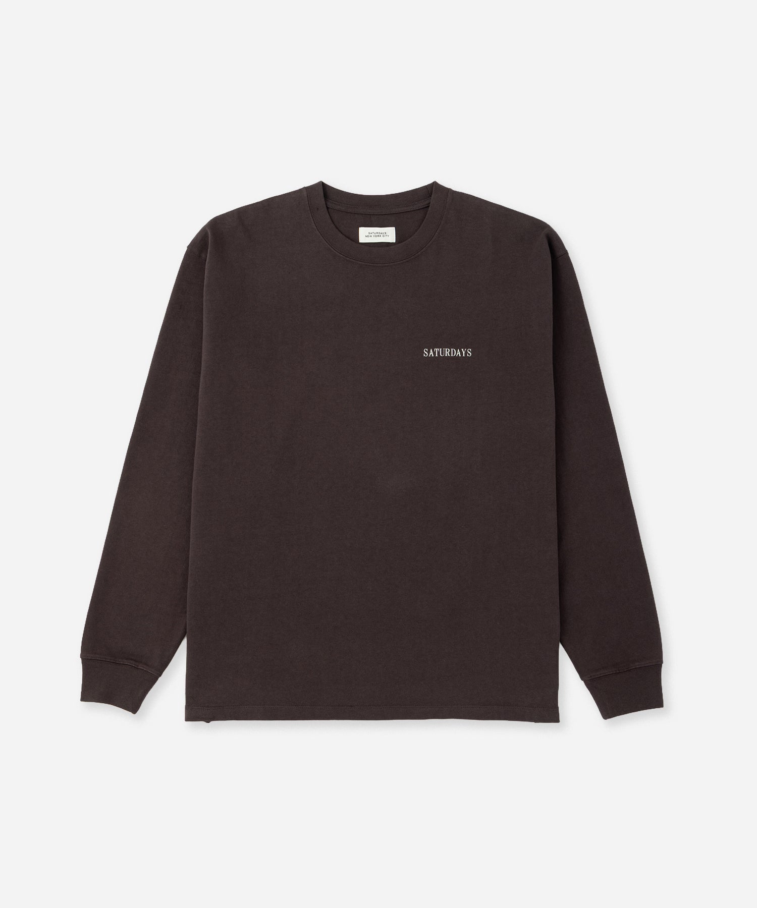 Saturdays NYC Max Weight Vintage Sport Long Sleeve Tee in Charcoal