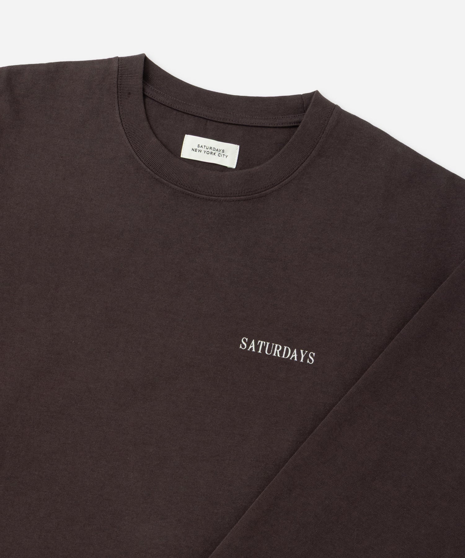 Saturdays NYC Max Weight Vintage Sport Long Sleeve Tee in Charcoal