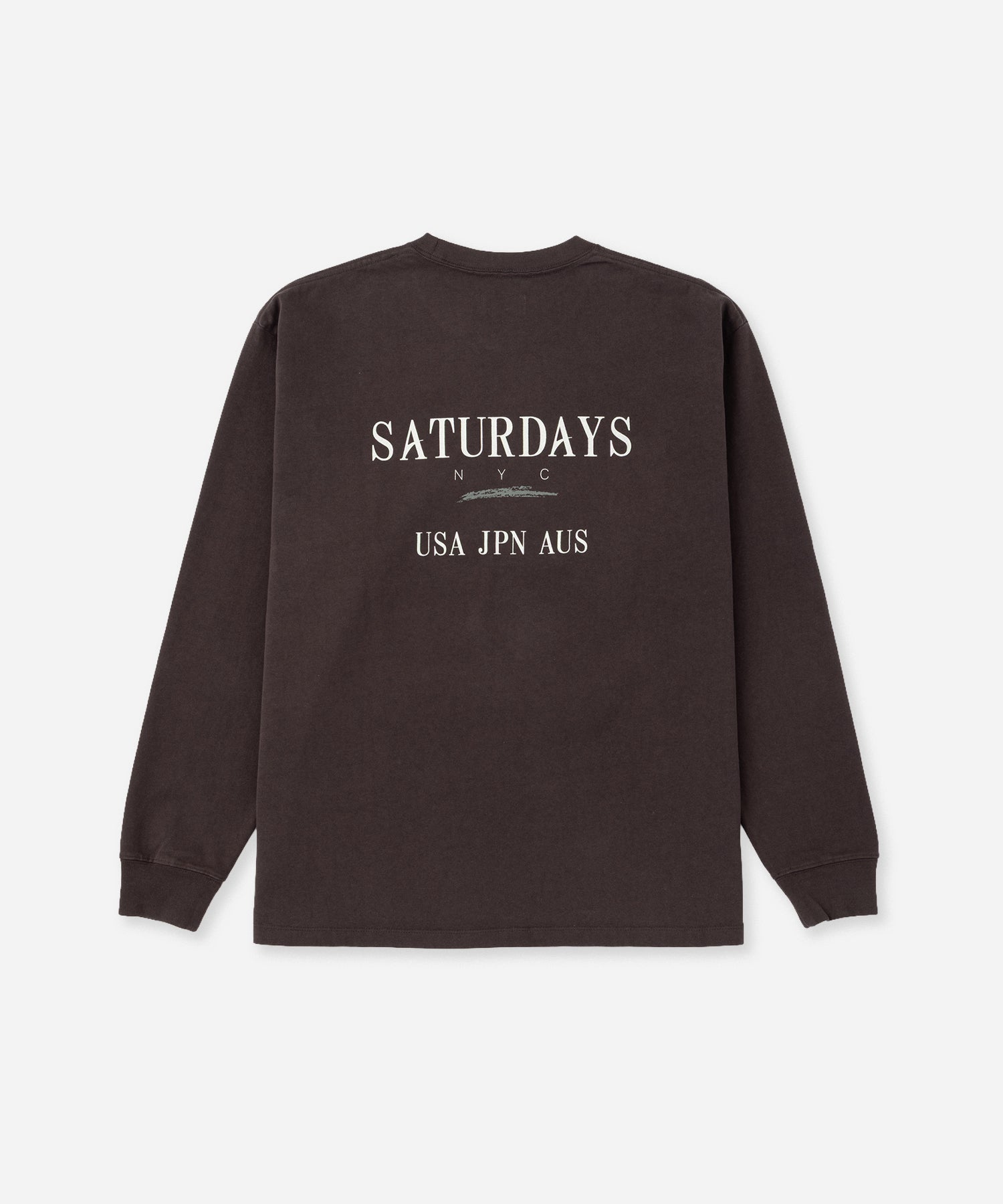 Saturdays NYC Max Weight Vintage Sport Long Sleeve Tee in Charcoal