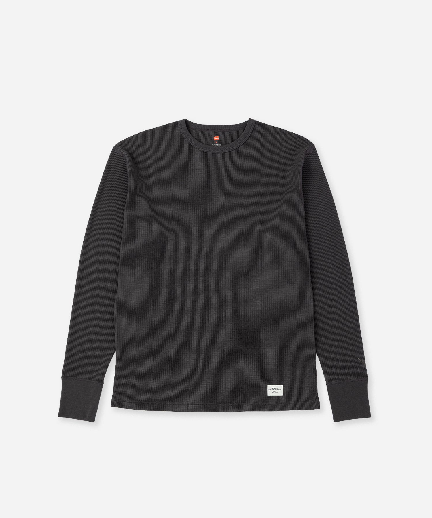 Saturdays NYC Hanes x Saturdays NYC Waffle 2-Pack Long Sleeve Tee in Off White & Gray