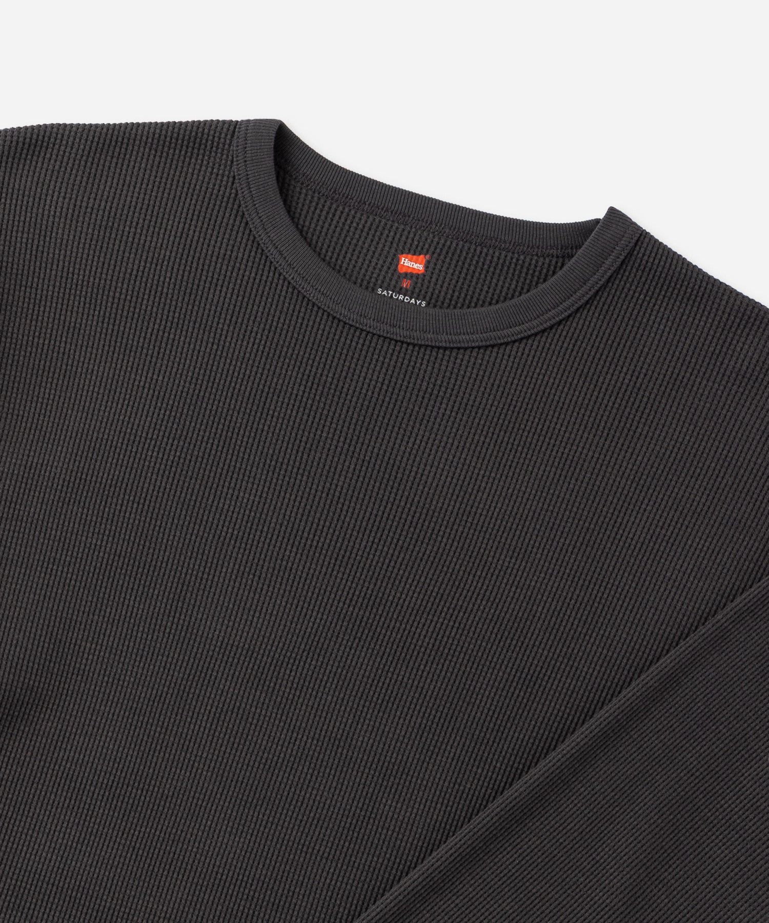 Saturdays NYC Hanes x Saturdays NYC Waffle 2-Pack Long Sleeve Tee in Off White & Gray