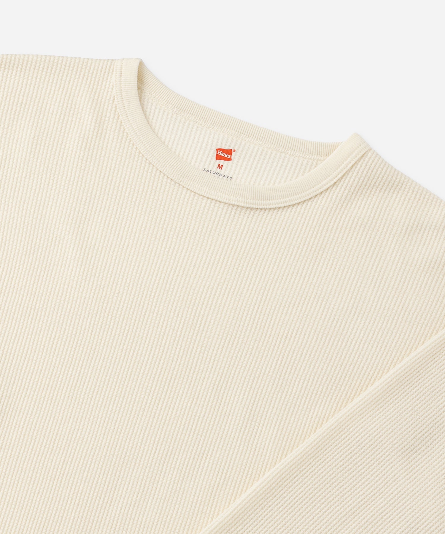 Saturdays NYC Hanes x Saturdays NYC Waffle 2-Pack Long Sleeve Tee in Off White & Gray