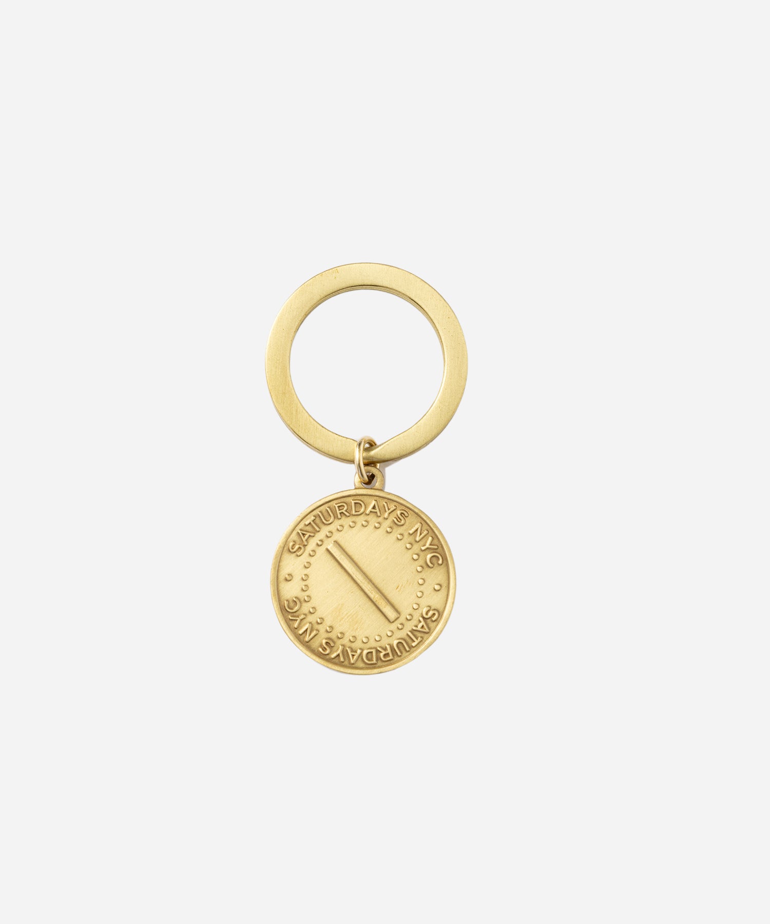 Saturdays NYC Saturdays Slash Coin Keyring in Gold