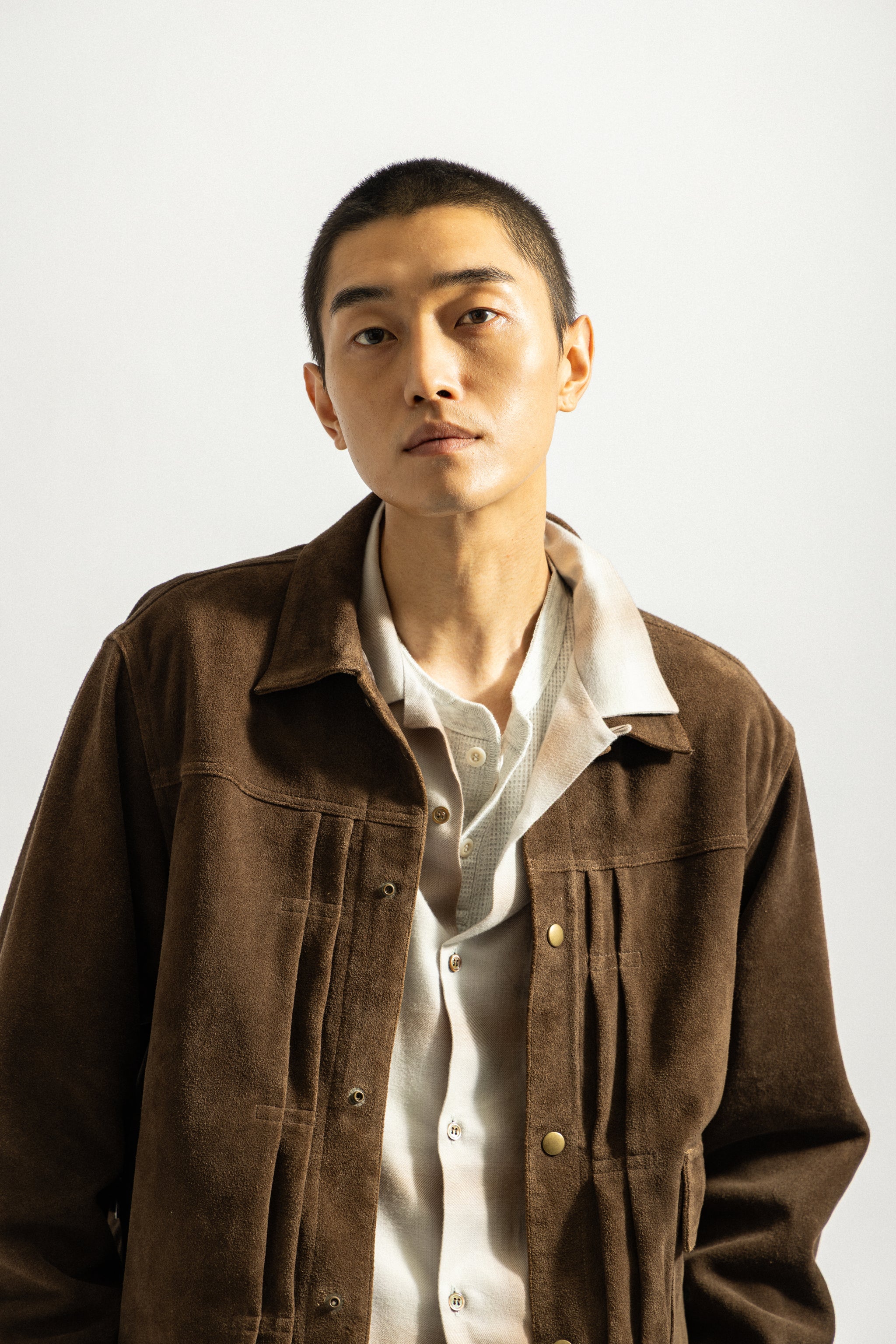 Saturdays NYC Emil Type-1 Suede Leather Jacket in Brown