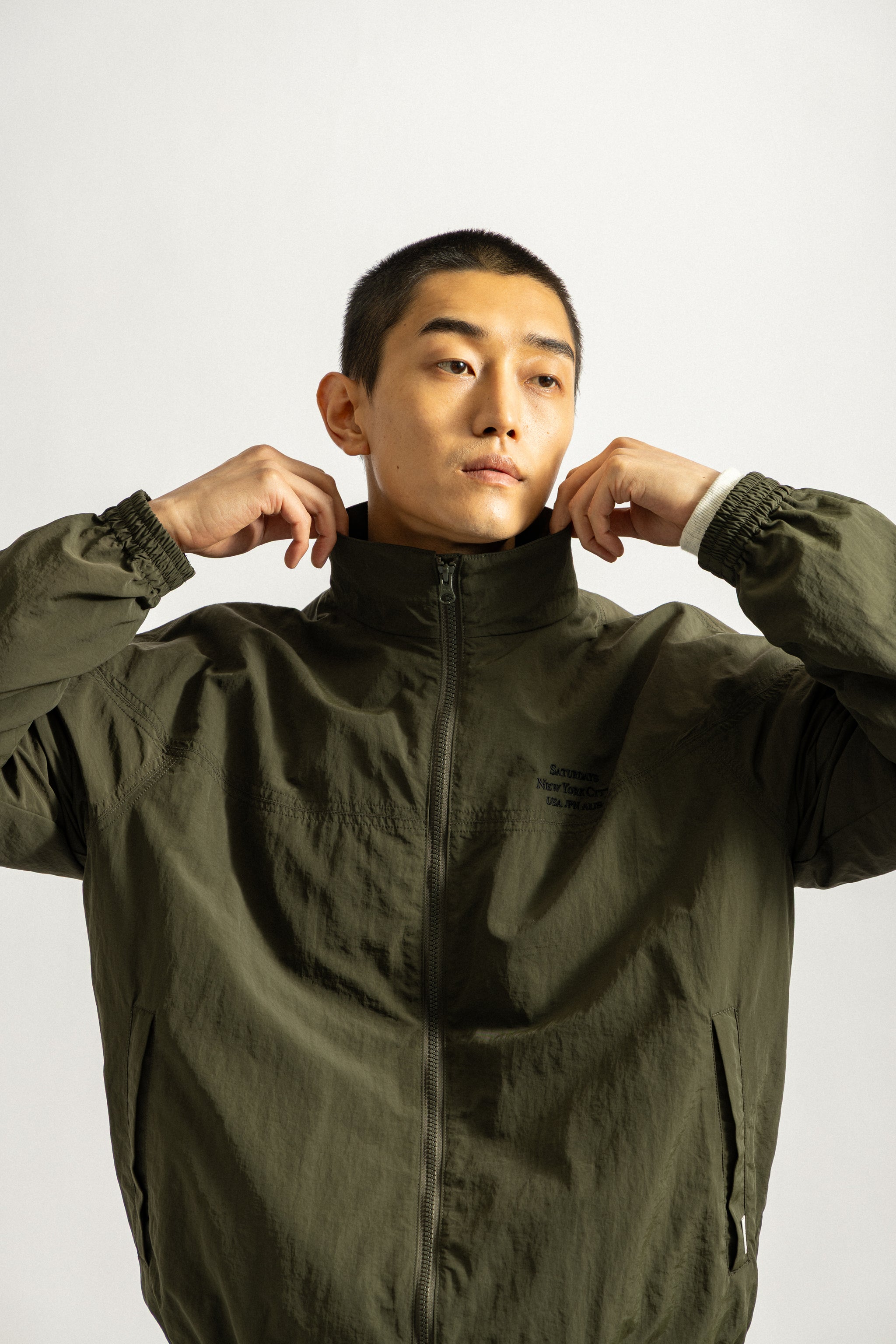 Saturdays NYC Everett International Training Jacket in Olive Green