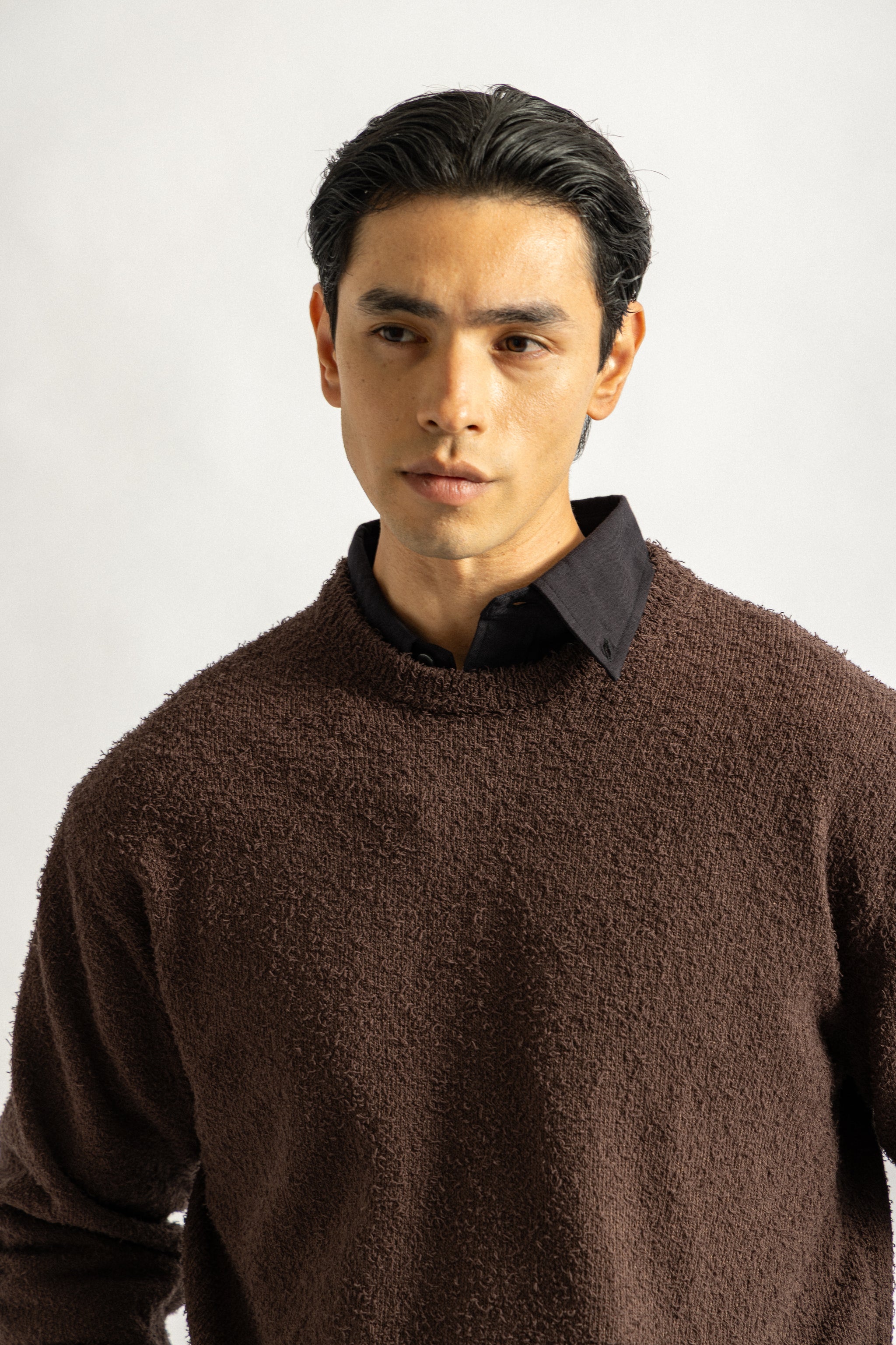 Saturdays NYC Greg Loop Yarn Sweater in Dark Brown