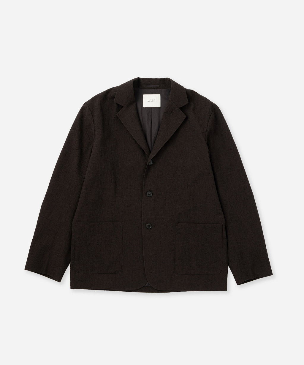 Saturdays NYC Mirza Wool Blazer in Dark Brown