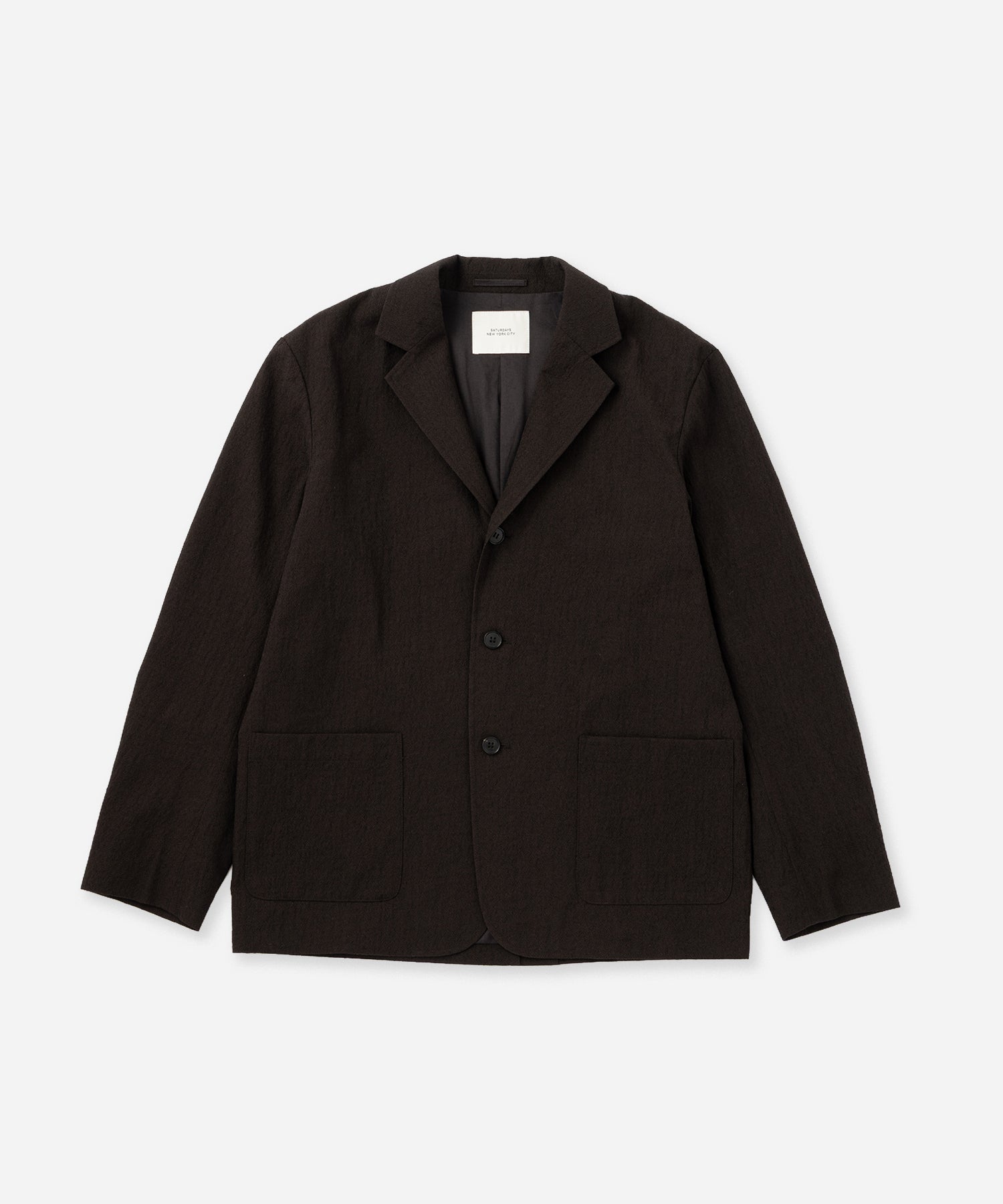 Saturdays NYC Mirza Wool Blazer in Dark Brown