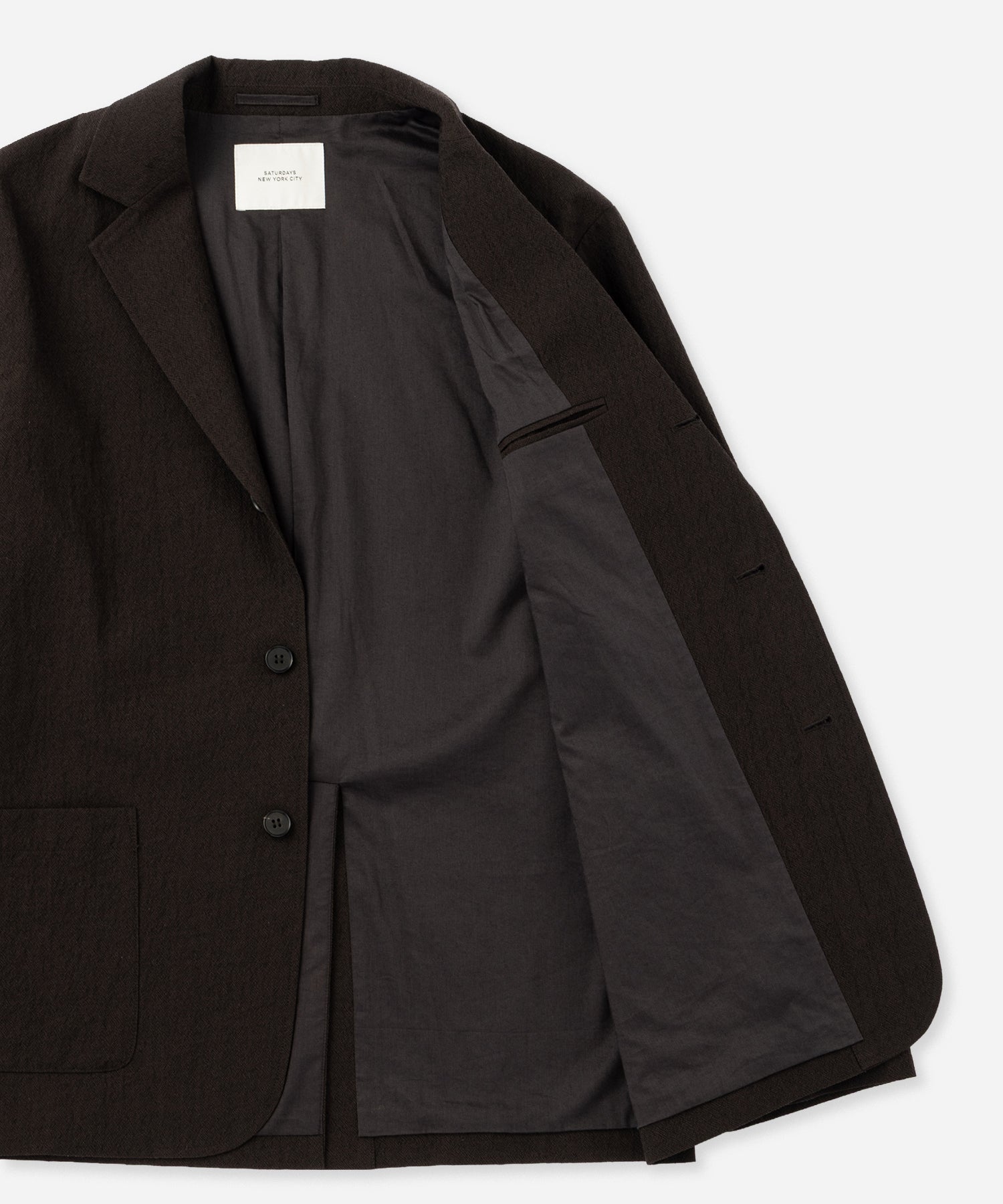 Saturdays NYC Mirza Wool Blazer in Dark Brown