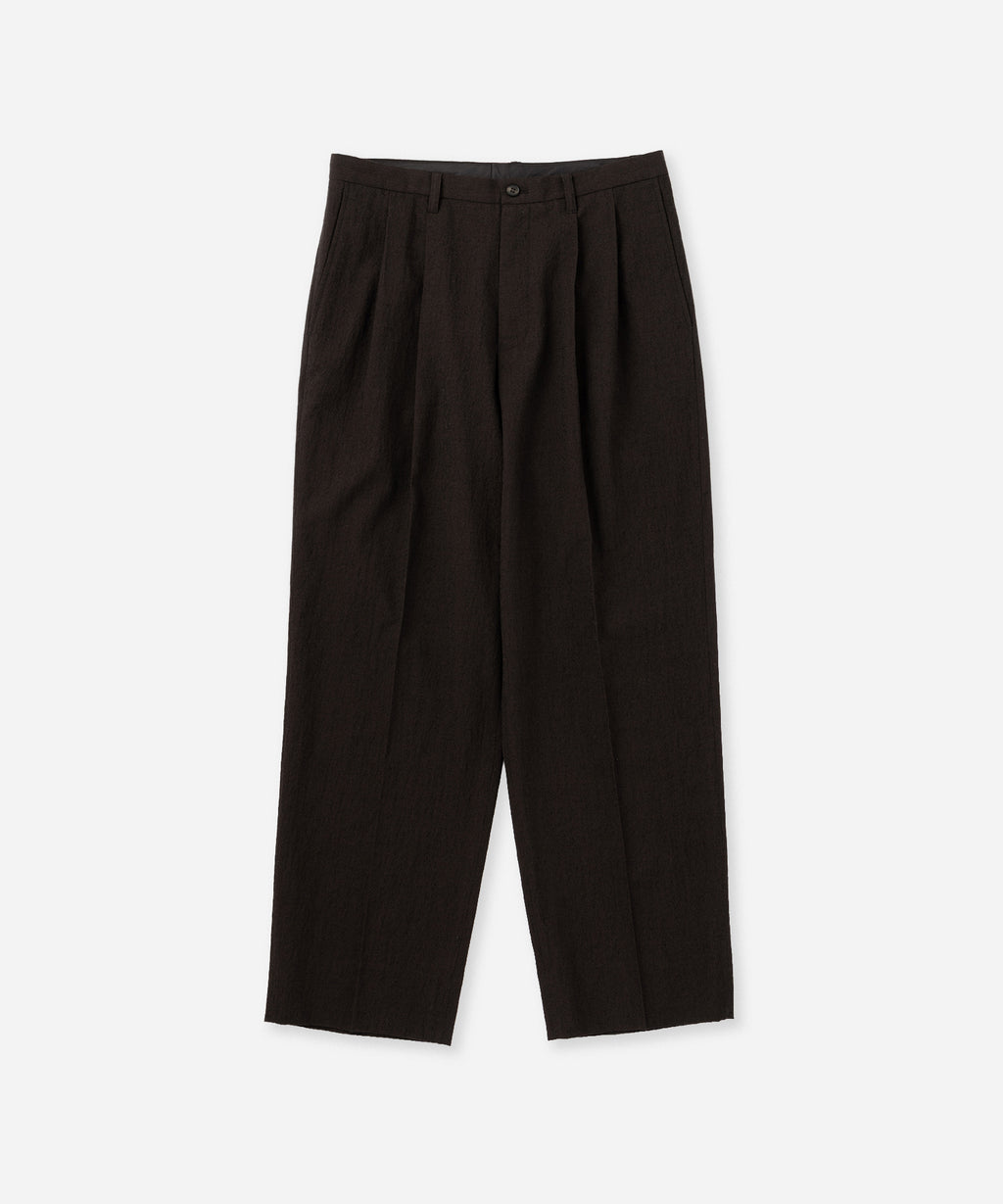 Saturdays NYC George Wool Two Tuck Pant in Dark Brown