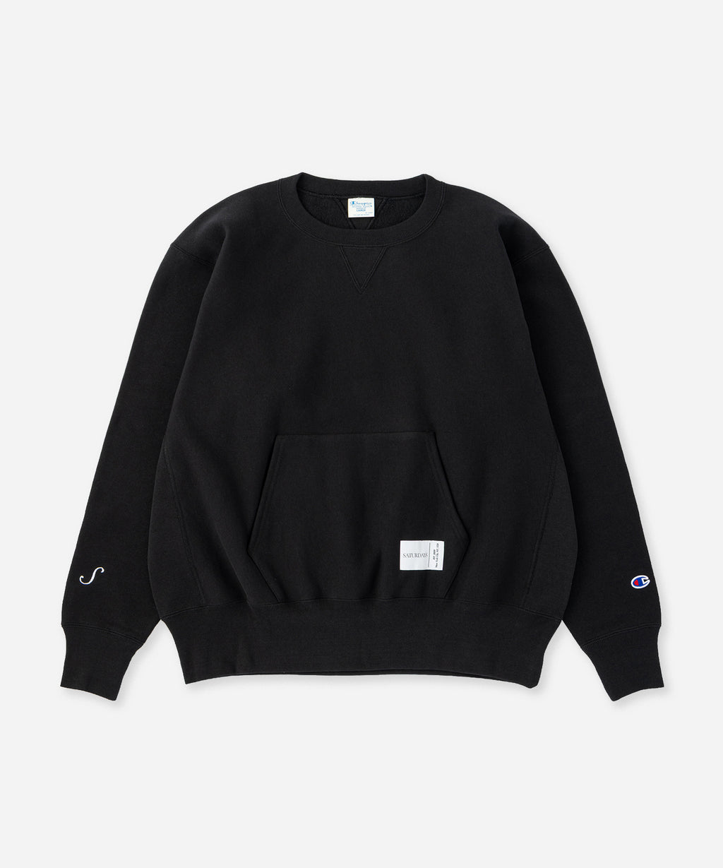 Champion for Saturdays Crewneck Sweatshirt in Black
